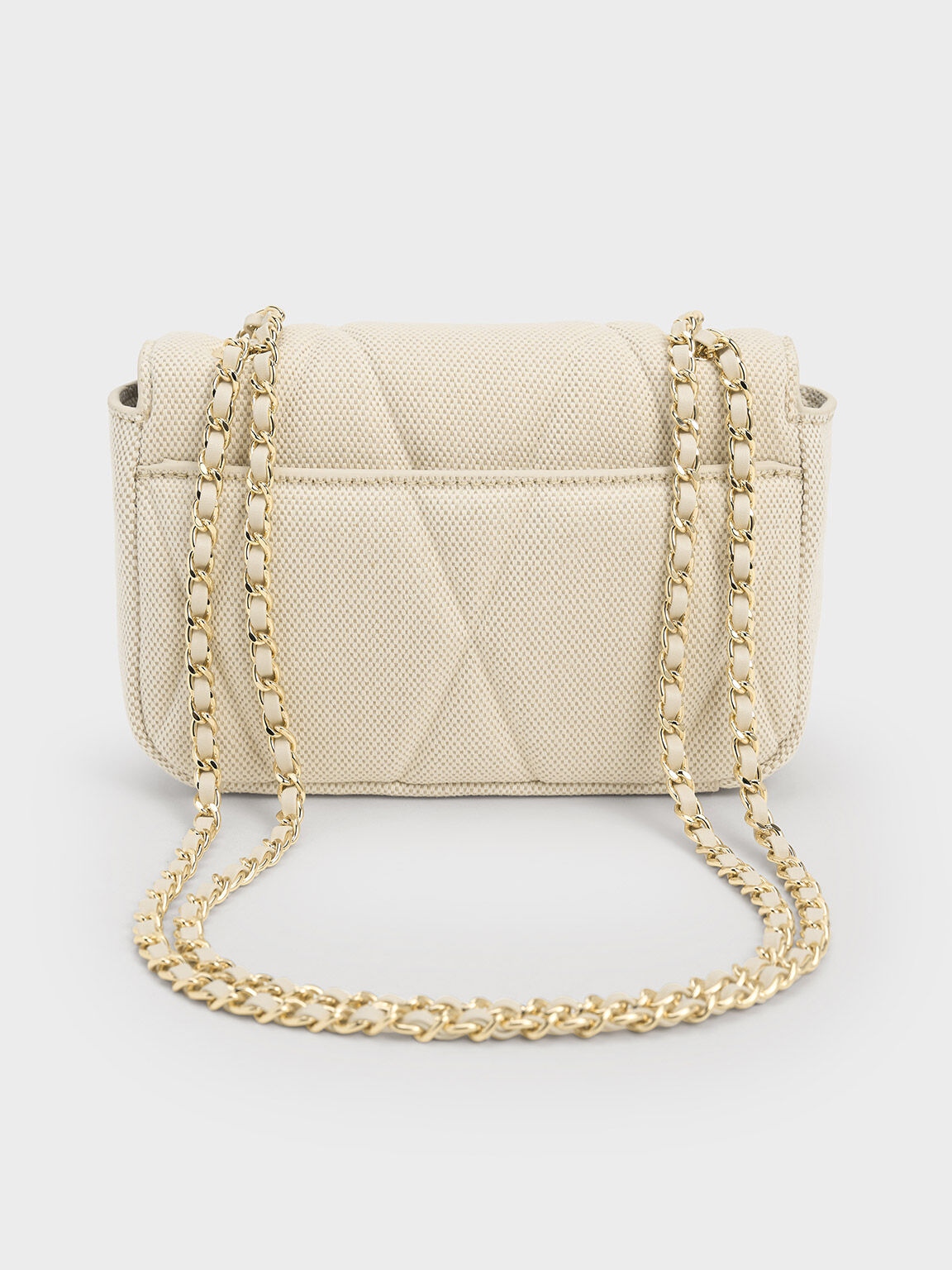 Arwen Canvas Quilted Shoulder Bag, Beige, hi-res