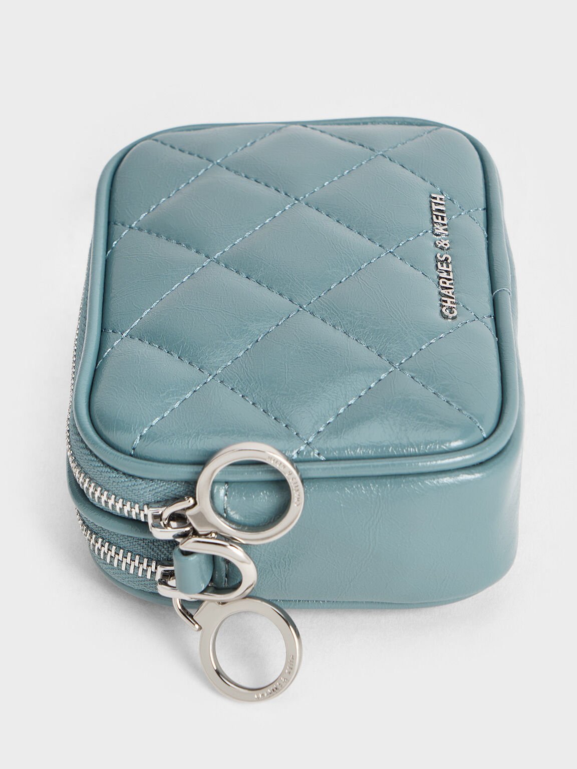 Apfra Quilted Wristlet Pouch, Slate Blue, hi-res