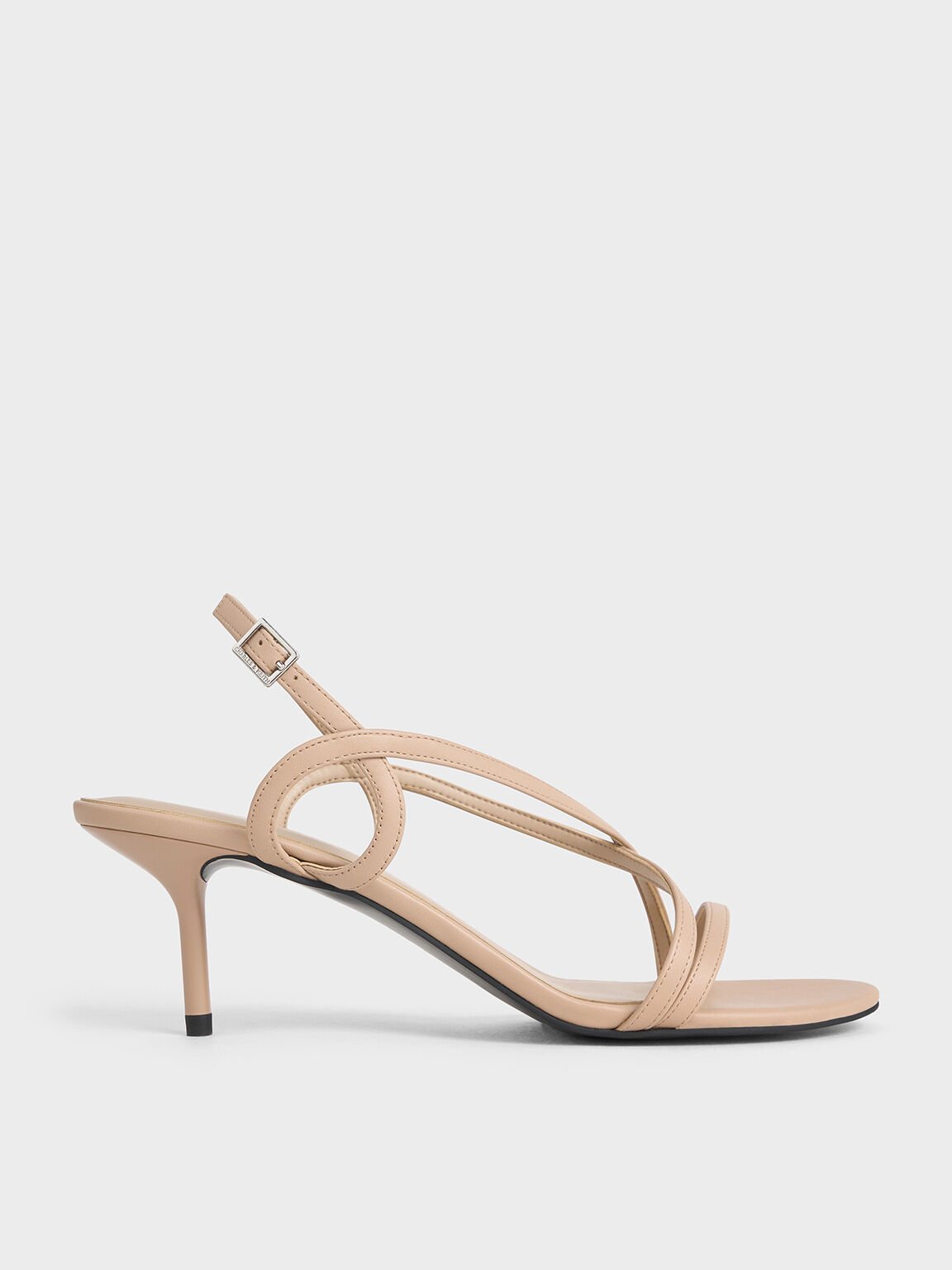 Sandal Slingback Stiletto-Heel Strappy, Nude, hi-res