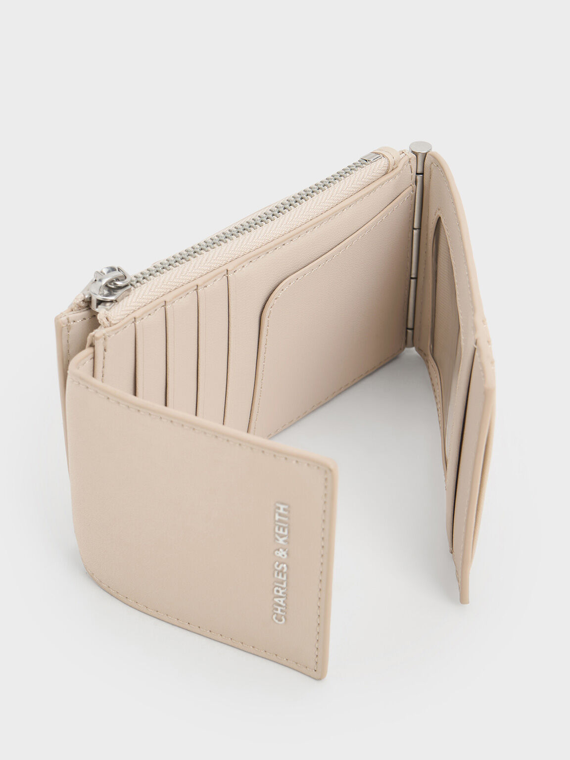 Card Holder Bi-Fold Side-Zip Calla, Oat, hi-res