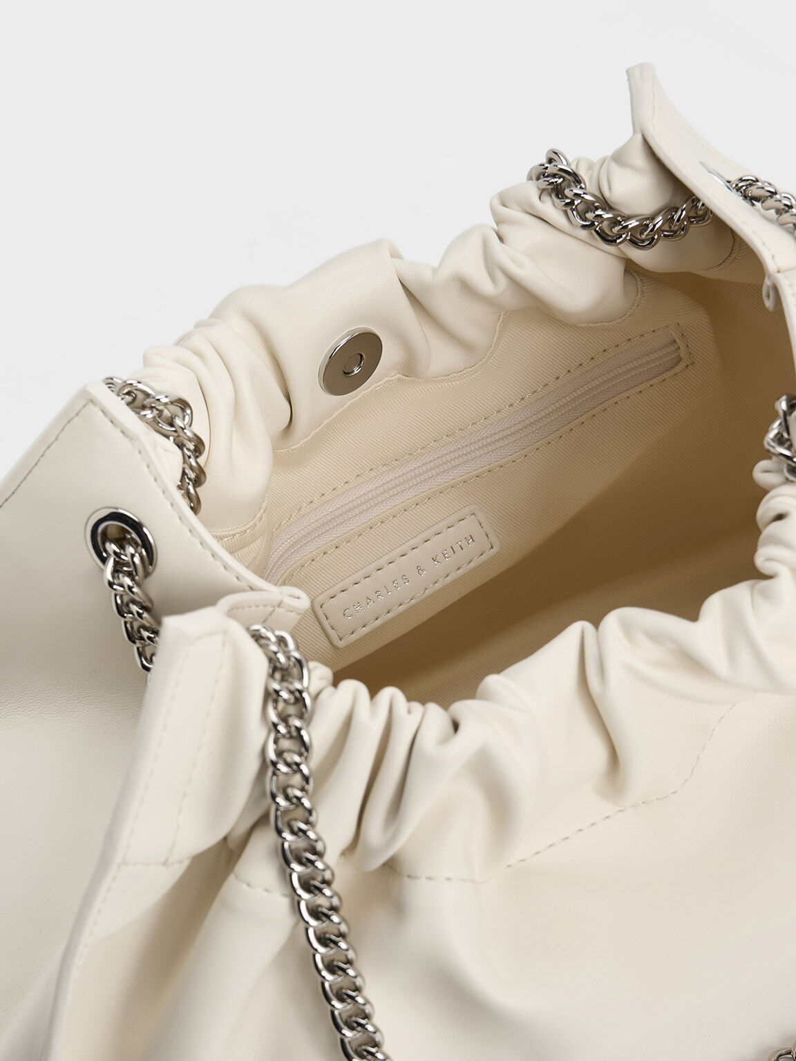 Tas Chain-Handle Cyrus Slouchy, Cream, hi-res