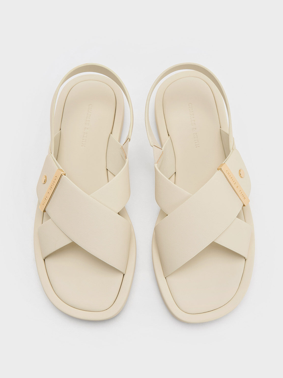 Sandal Slingback Crossover-Strap, Chalk, hi-res