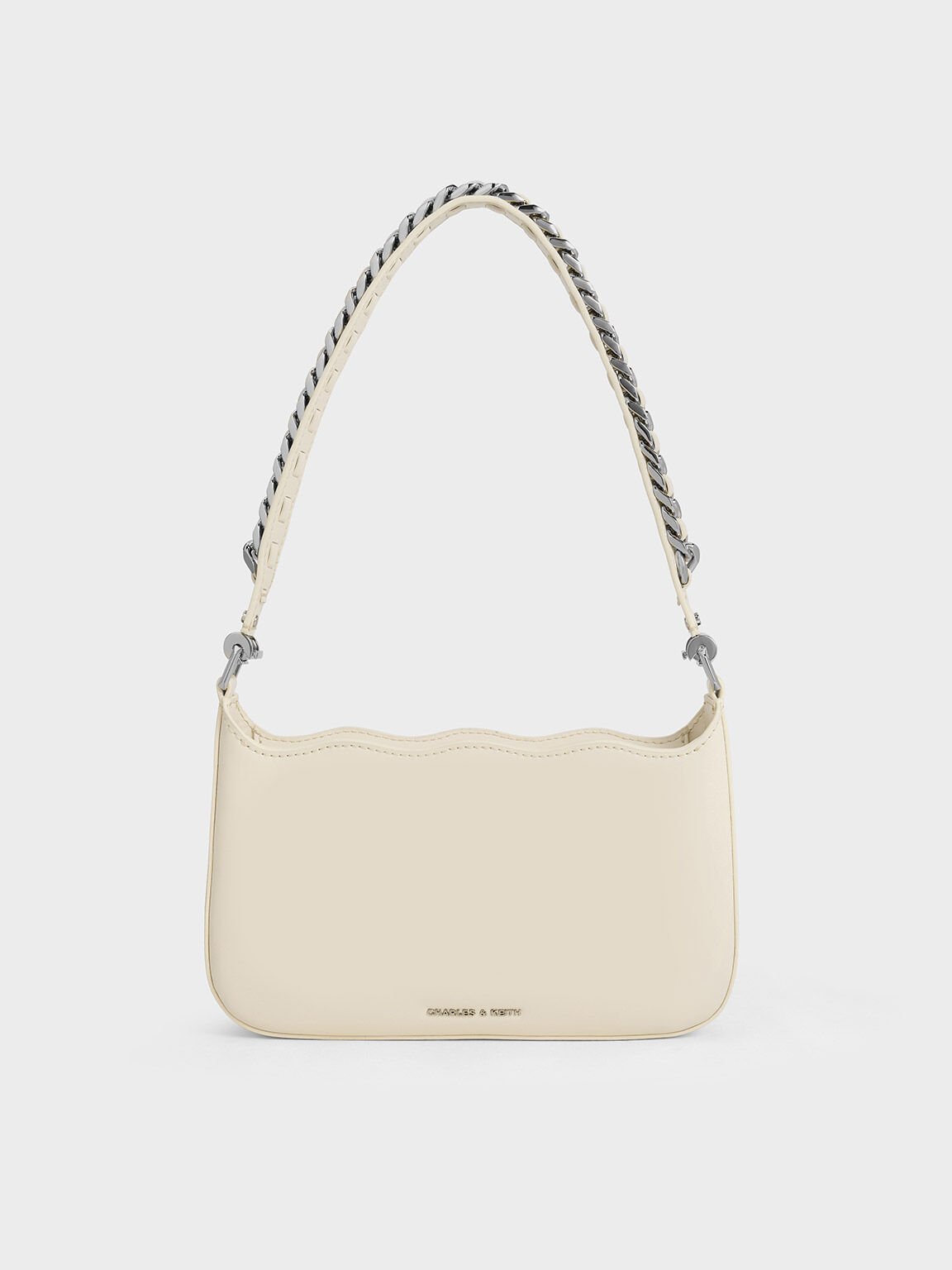 Tas Bahu Chain-Link Wavy Braided, Chalk, hi-res