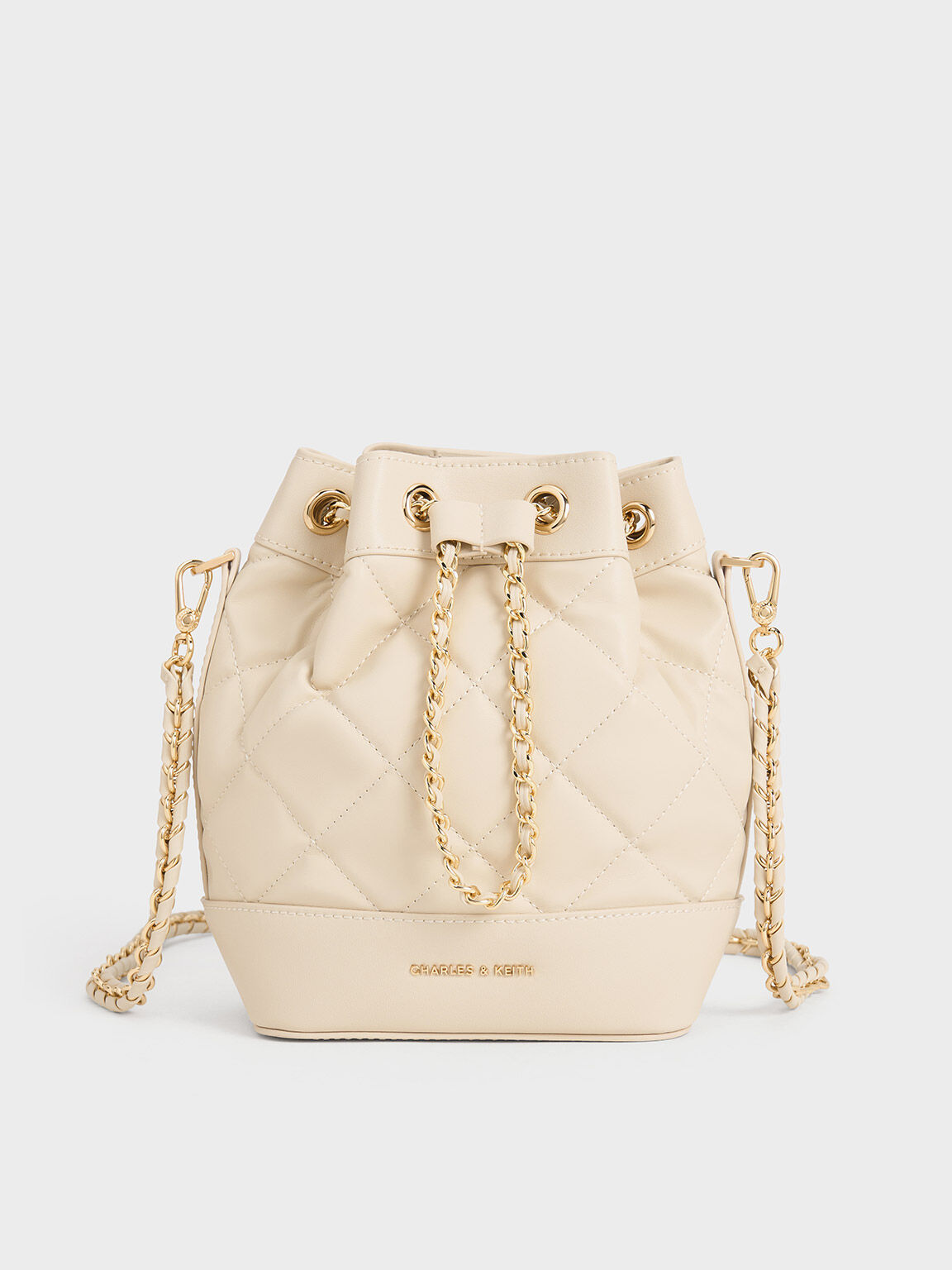 Tas Bucket Two-Way Neva Quilted, Beige, hi-res