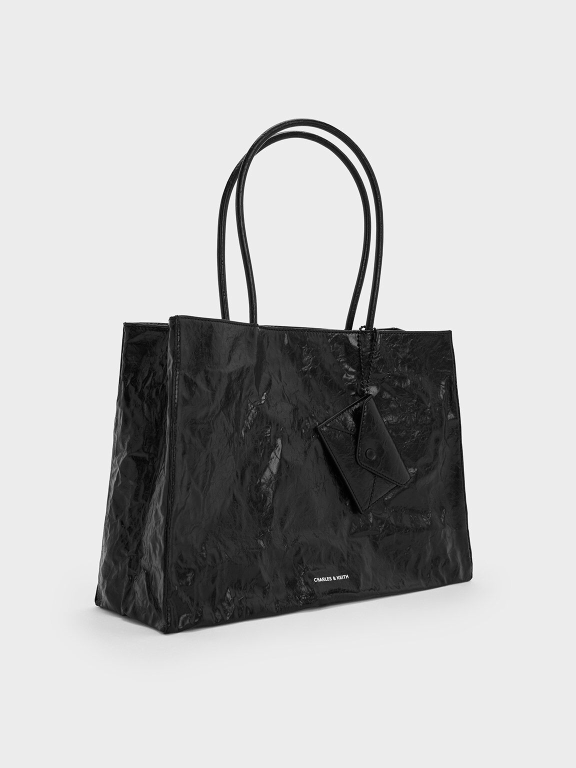 Tote Bag Crinkle-Effect Matina Large, Jet Black, hi-res