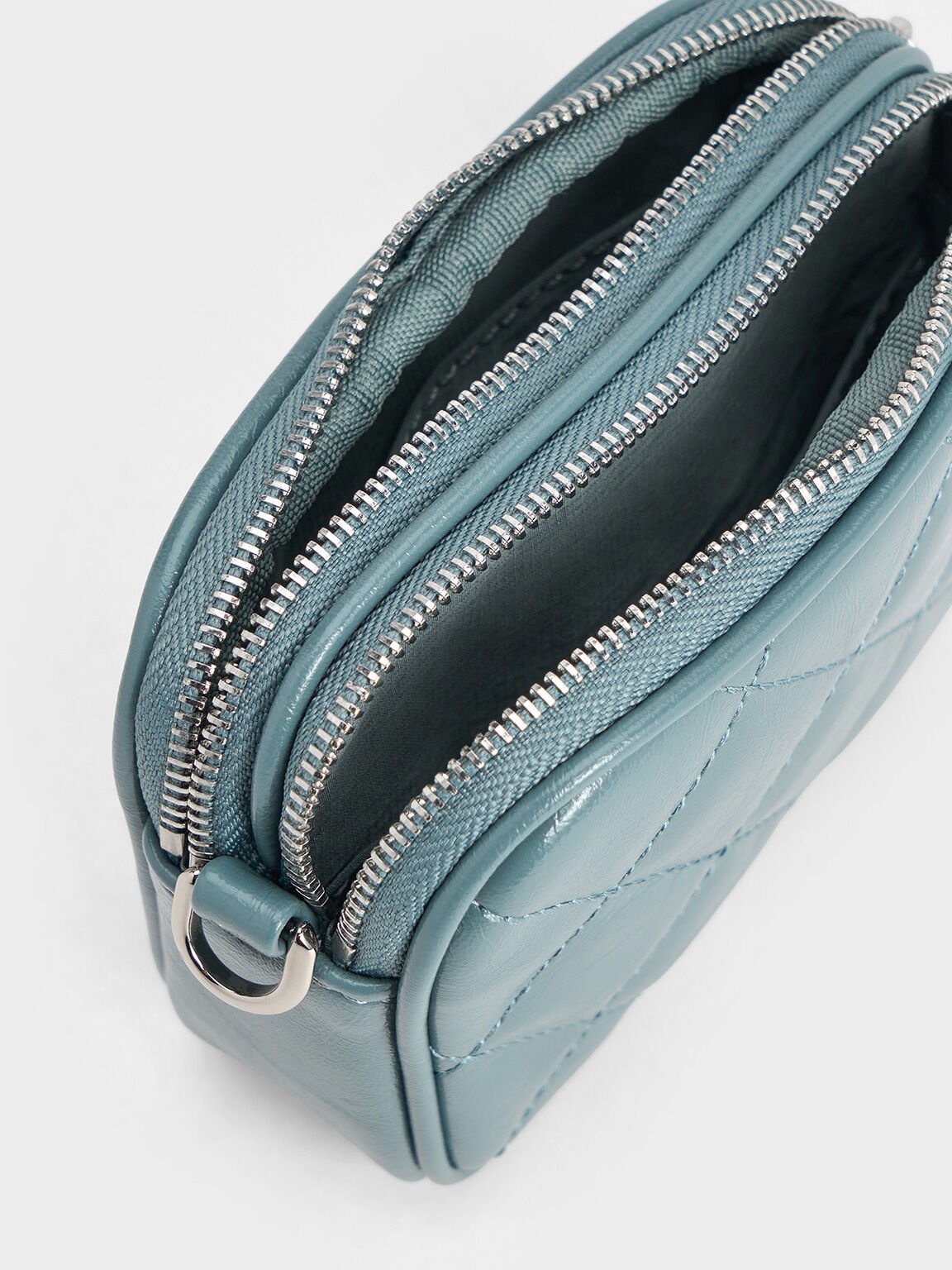 Apfra Quilted Wristlet Pouch, Slate Blue, hi-res