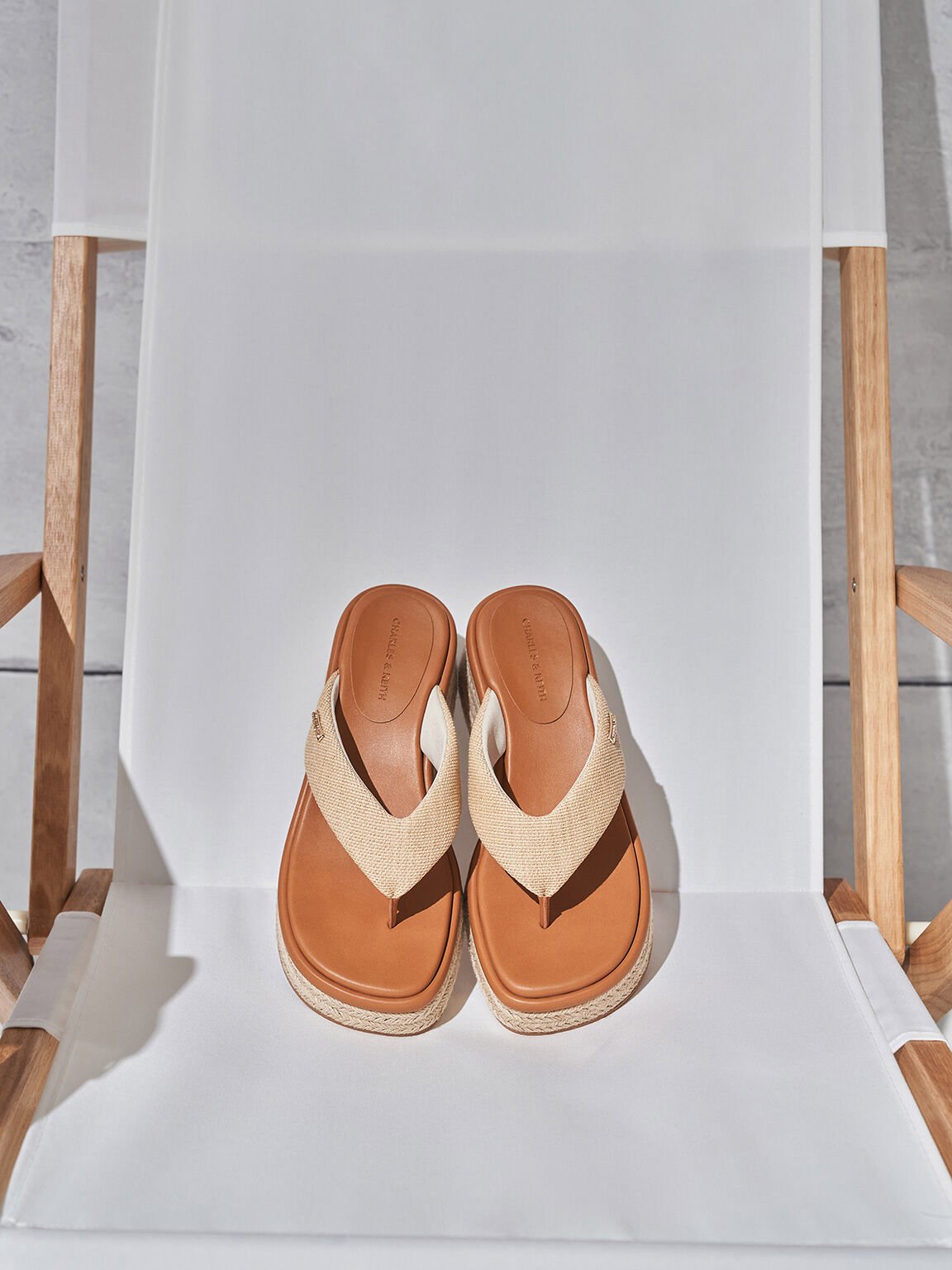 Sandal Thong Espadrille Woven, Sand, hi-res