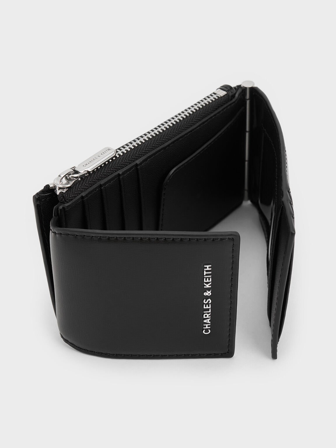 Card Holder Bi-Fold Side-Zip Calla, Noir, hi-res