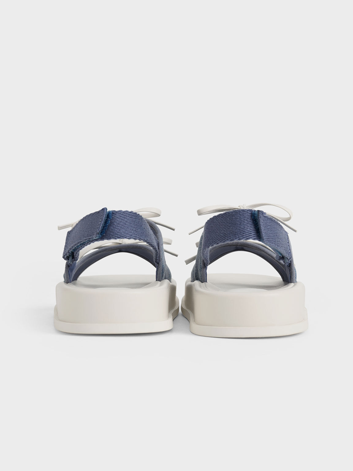 Sandal Double Bow Girls' Denim, Denim Blue, hi-res