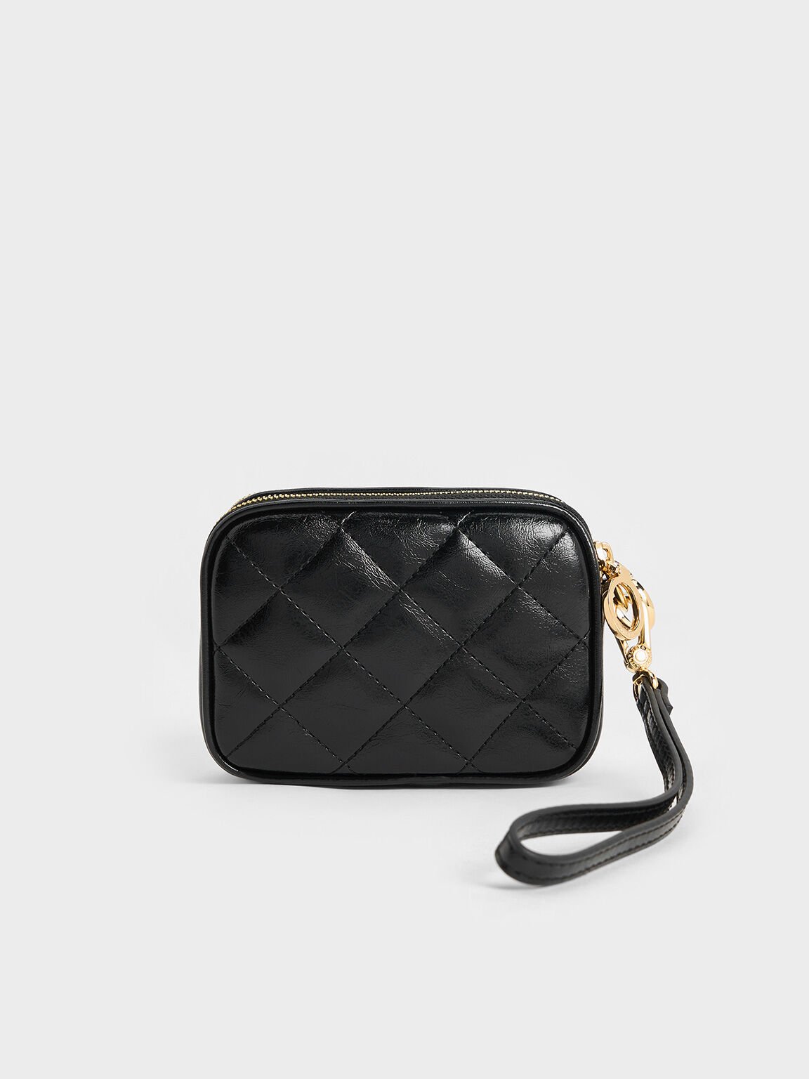 Wrislet Pouch Quilted Apfra, Black, hi-res