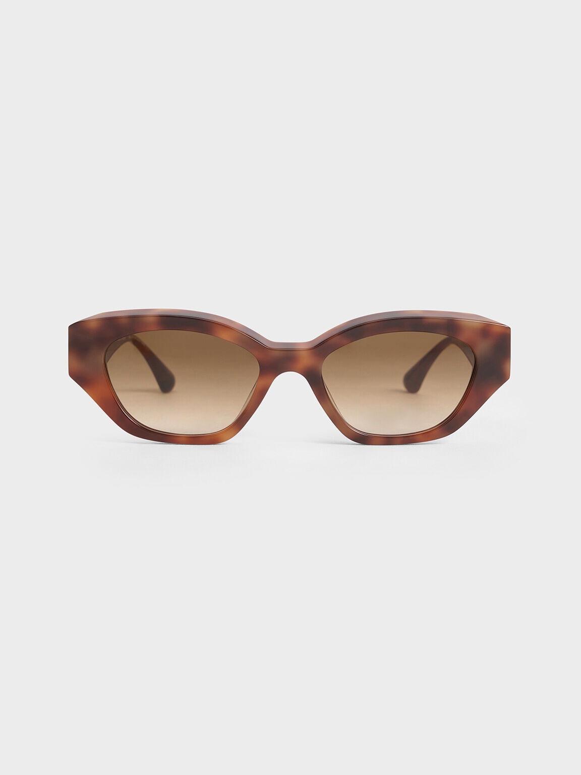 Tortoiseshell Recycled Acetate Sculptural Cat-Eye Sunglasses, T. Shell, hi-res