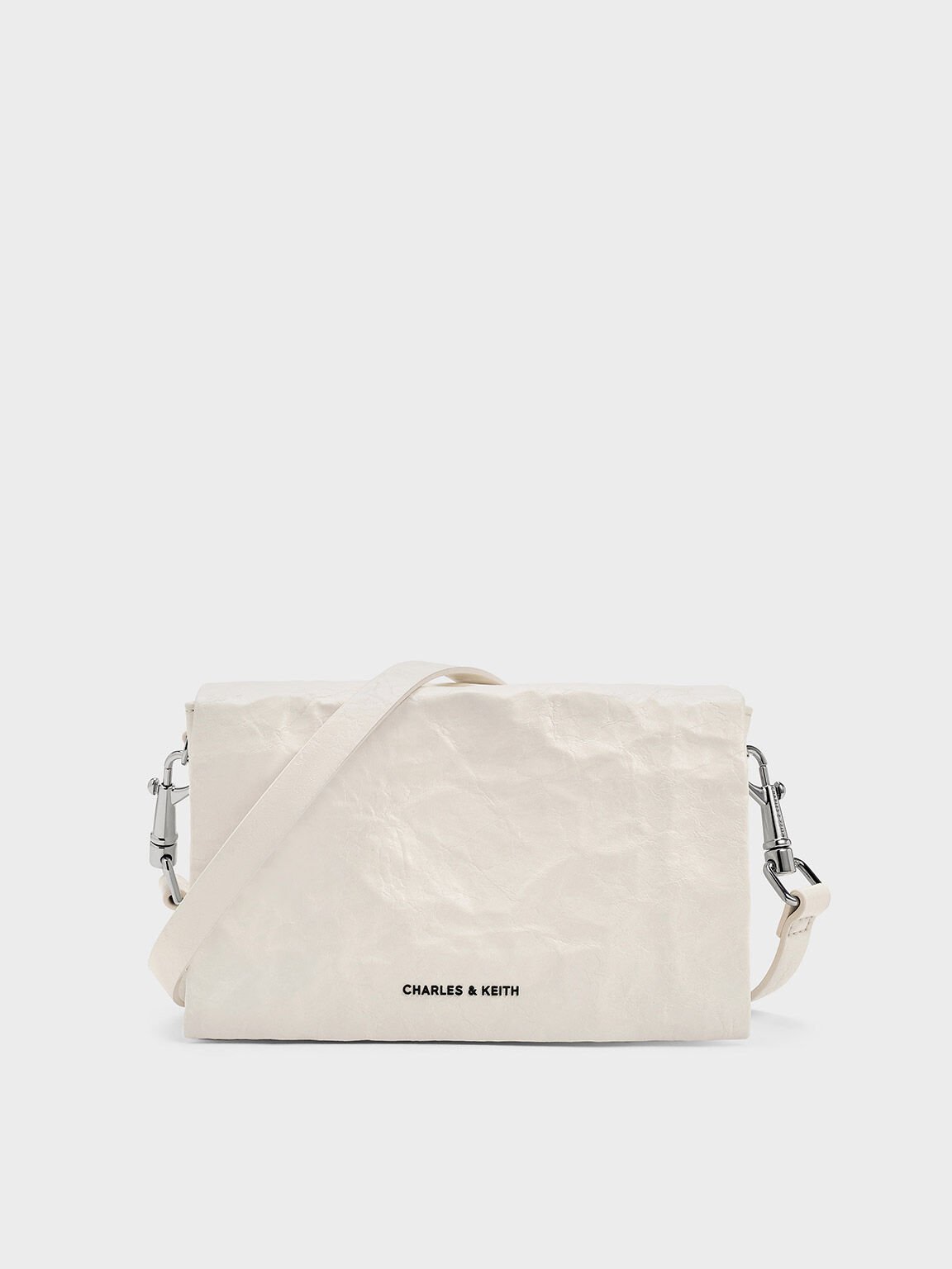 Matina Crinkle-Effect Crossbody Bag, Cream, hi-res