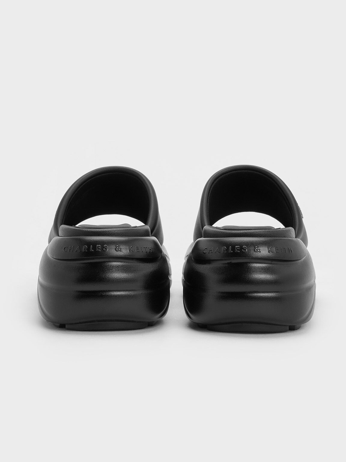 Sandal Sports Curved Platform Wide-Strap, Black, hi-res