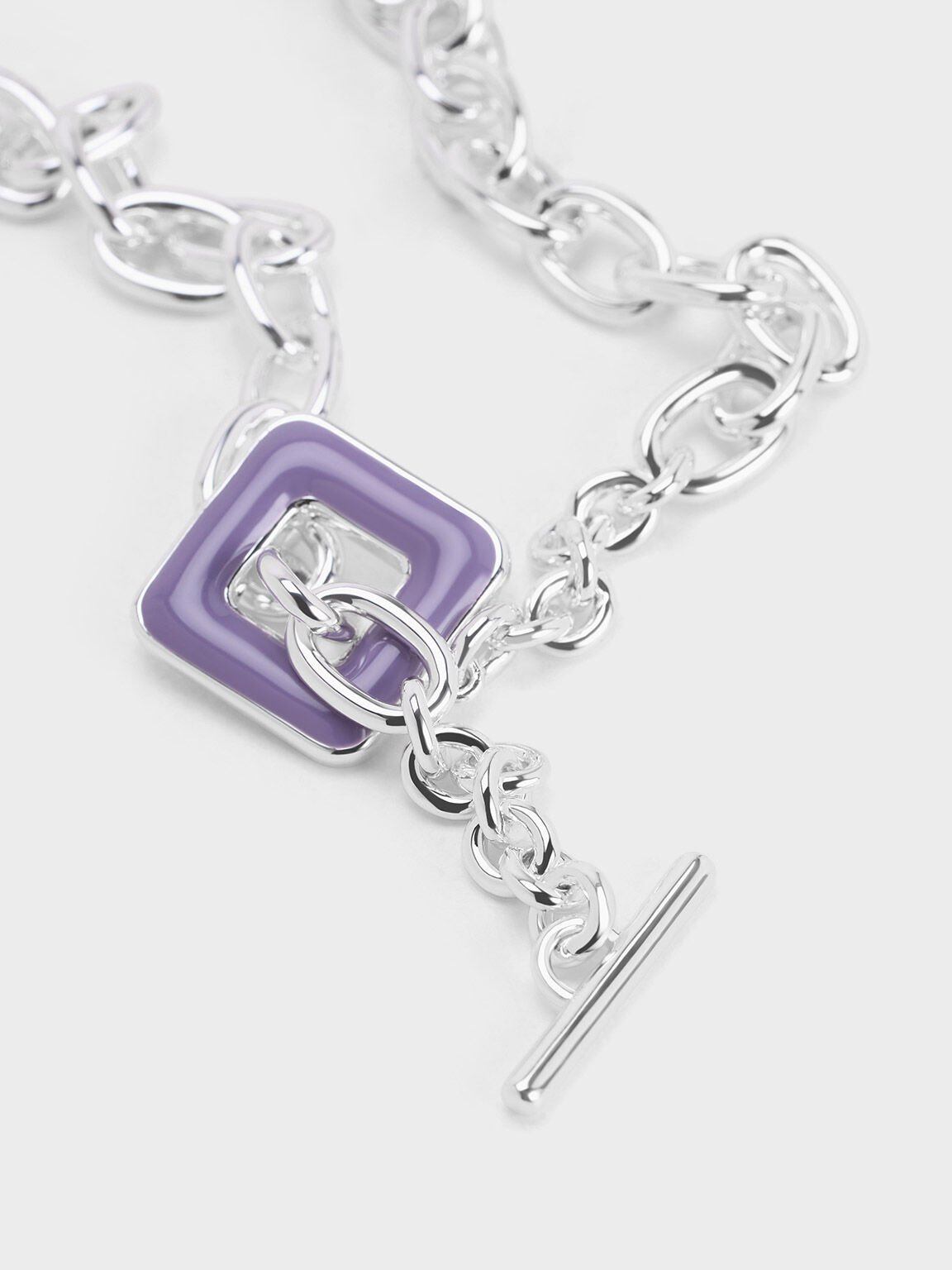 Kalung Chain-Link Square Ellowyn, Lilac, hi-res