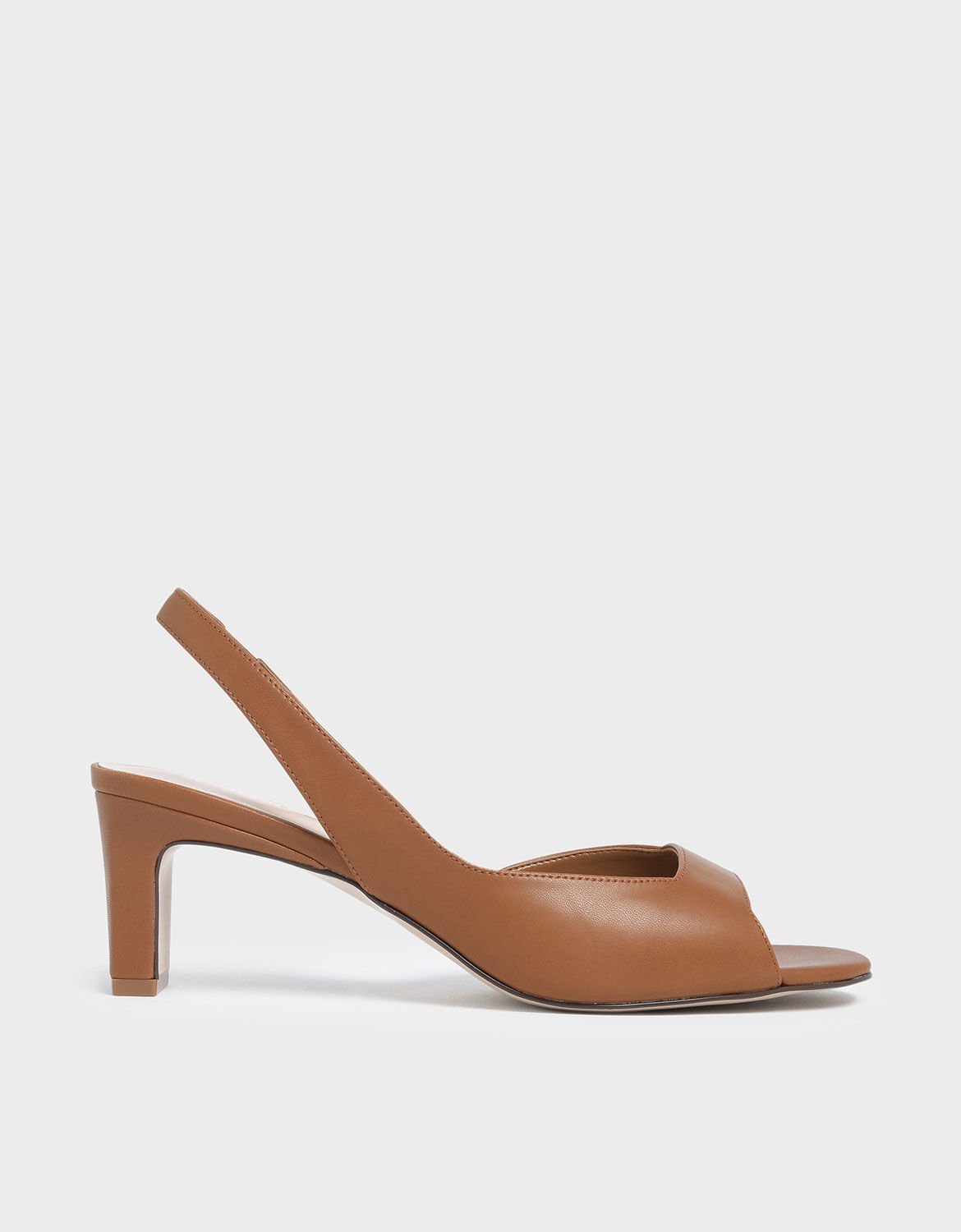 Sandal Slingback Heels Open Toe D'Orsay, Brown, hi-res