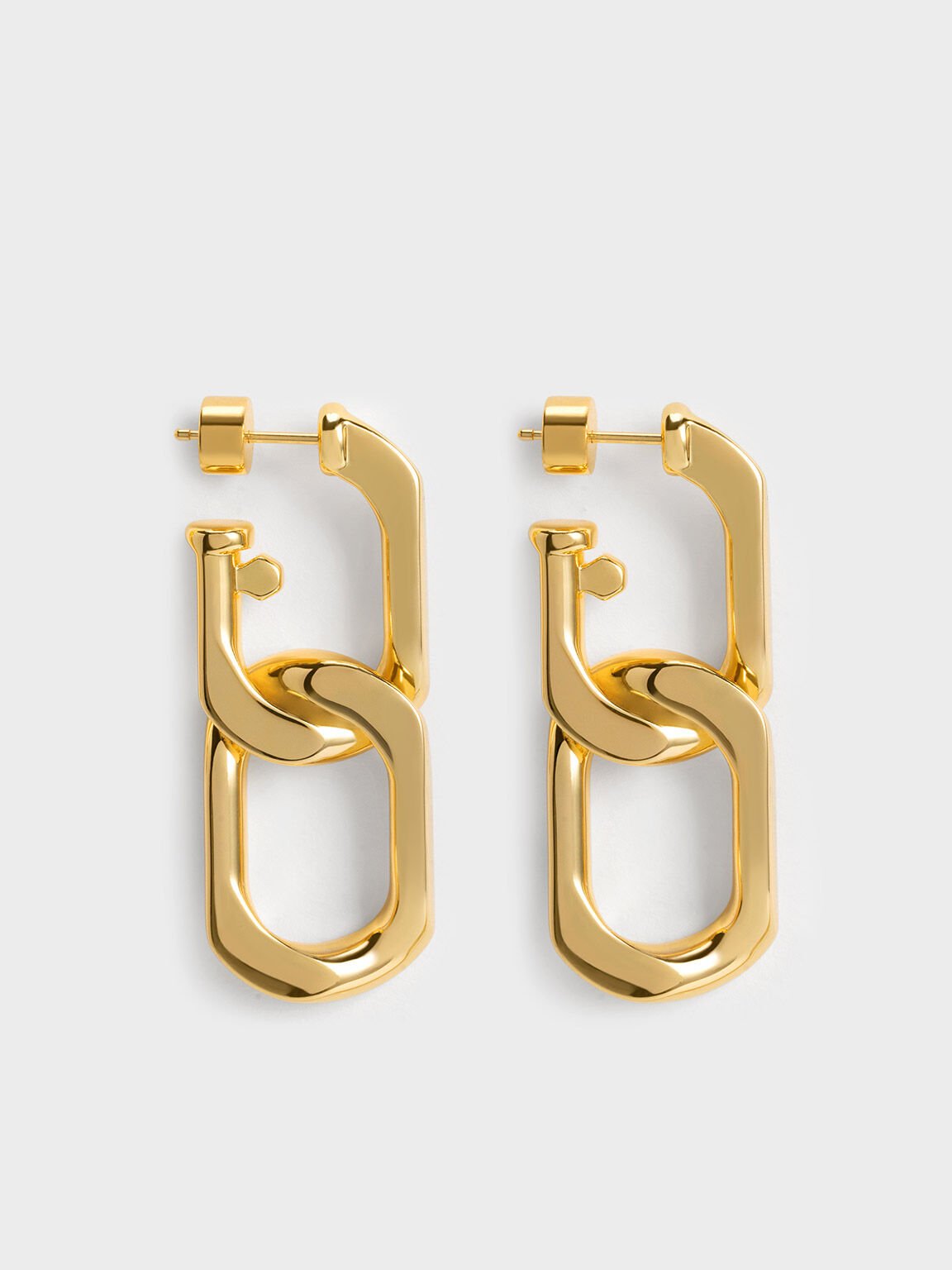 Anting Chain-Link Drop Gabine, Gold, hi-res