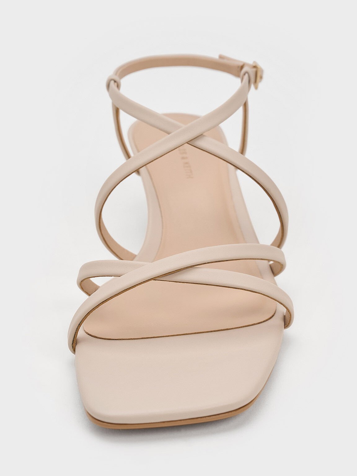 Patent Strappy Wedge Sandals, Cream, hi-res