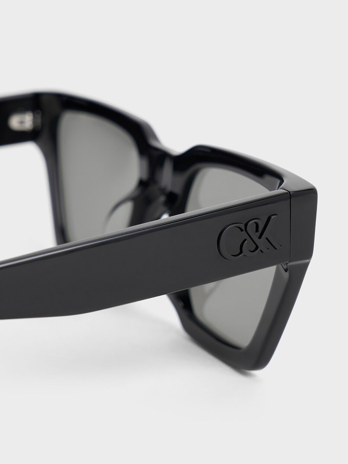 Kacamata Angular Recycled Acetate, Jet Black, hi-res