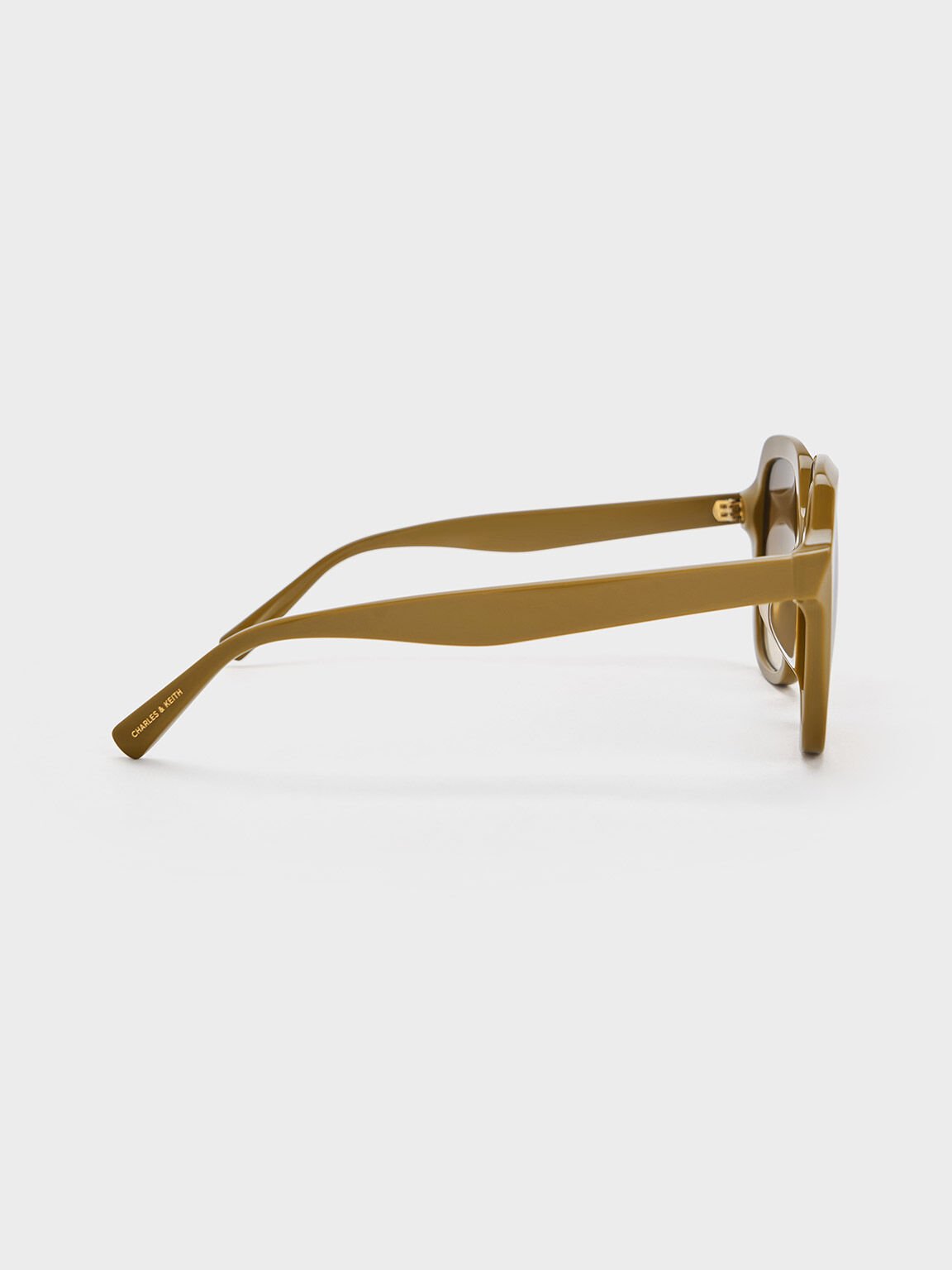 Kacamata Wide-Square Recycled Acetate, Khaki, hi-res