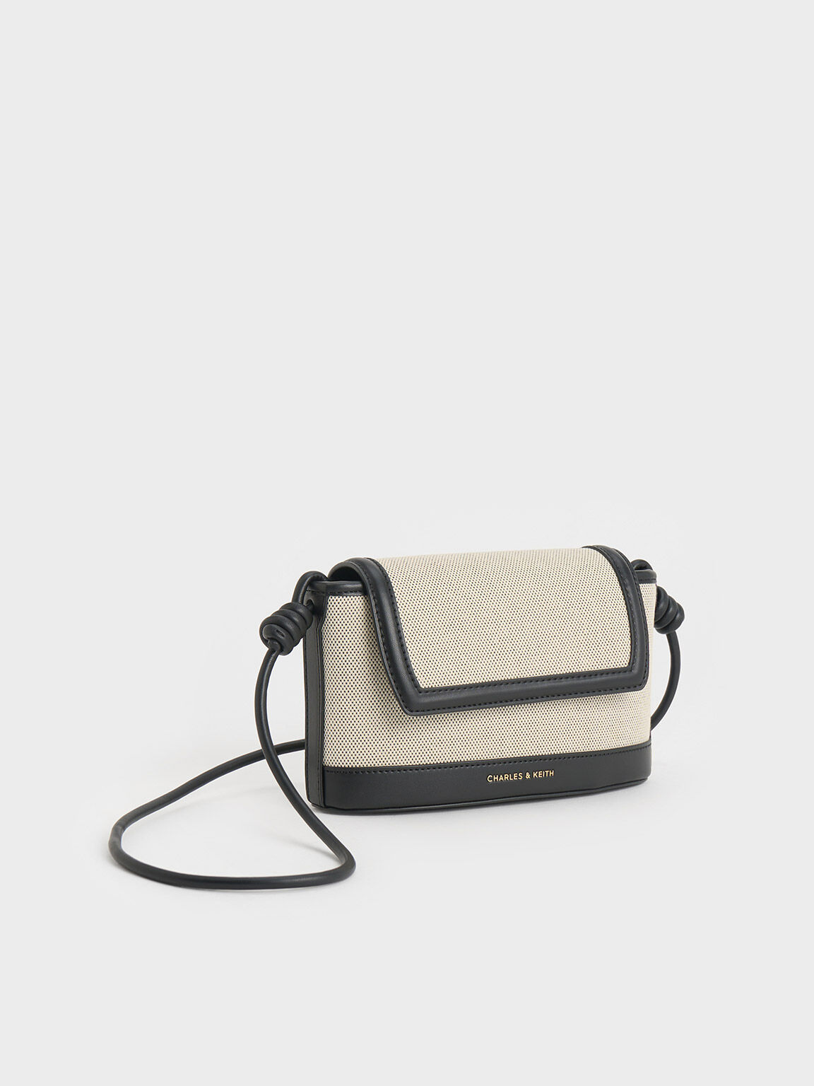 Tas Knotted-Strap Sabine Canvas, Black, hi-res