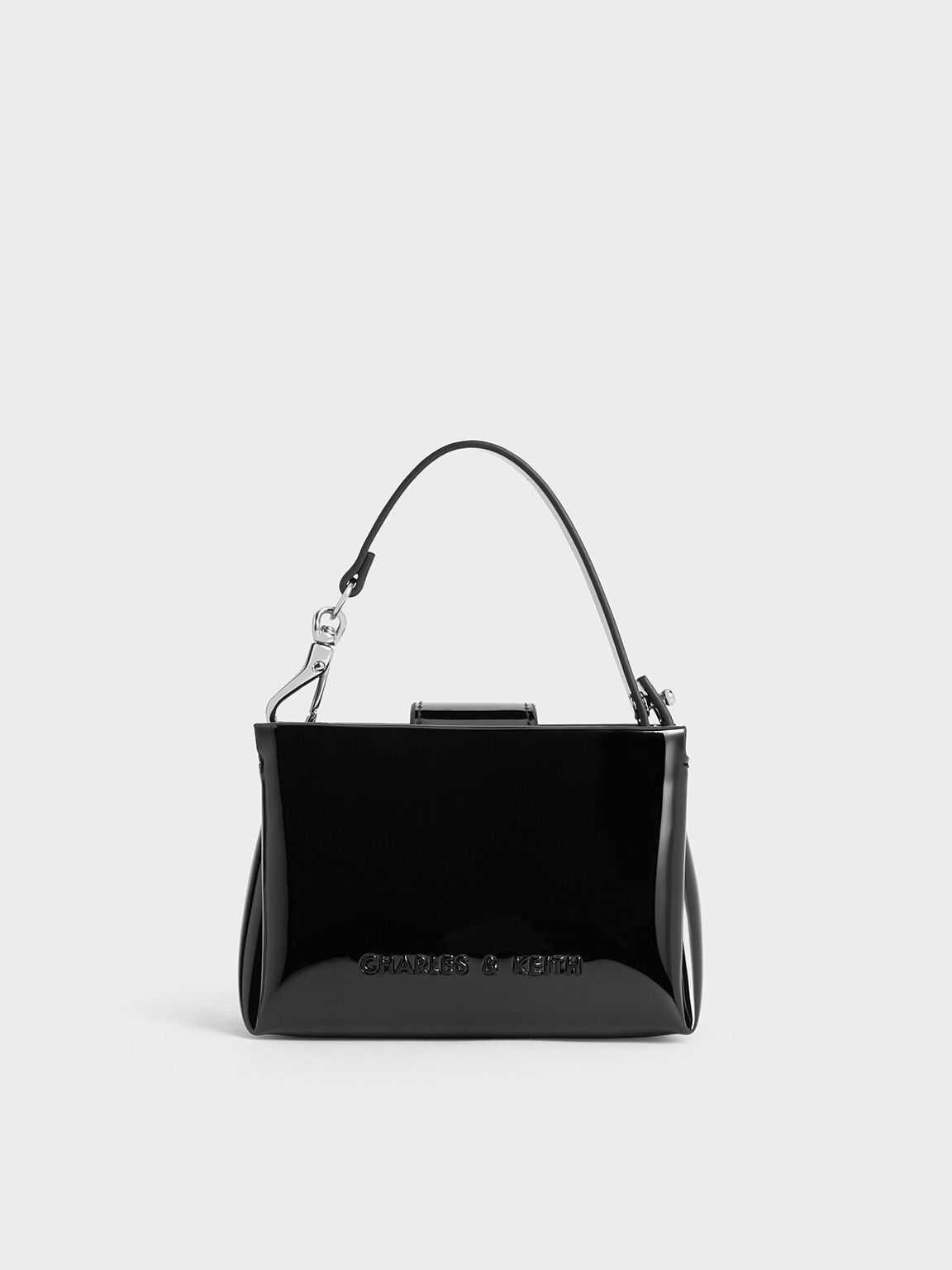 Pouch Top Handle Bosie Patent, Noir, hi-res