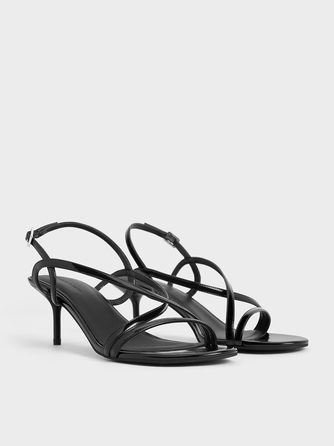 Sandal Slingback Stiletto-Heel Strappy, Black Box, hi-res