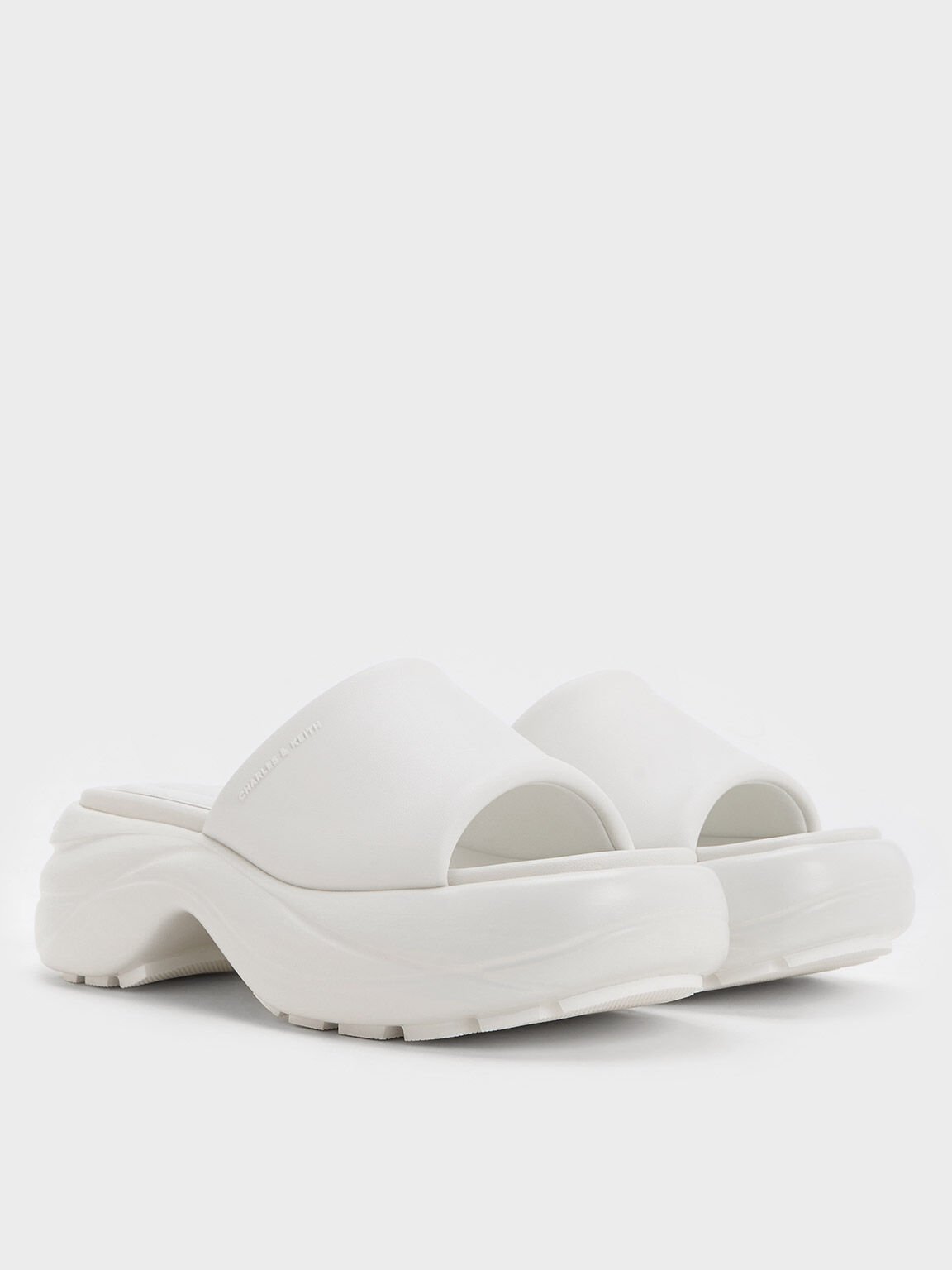 Sandal Sports Curved Platform Wide-Strap, White, hi-res