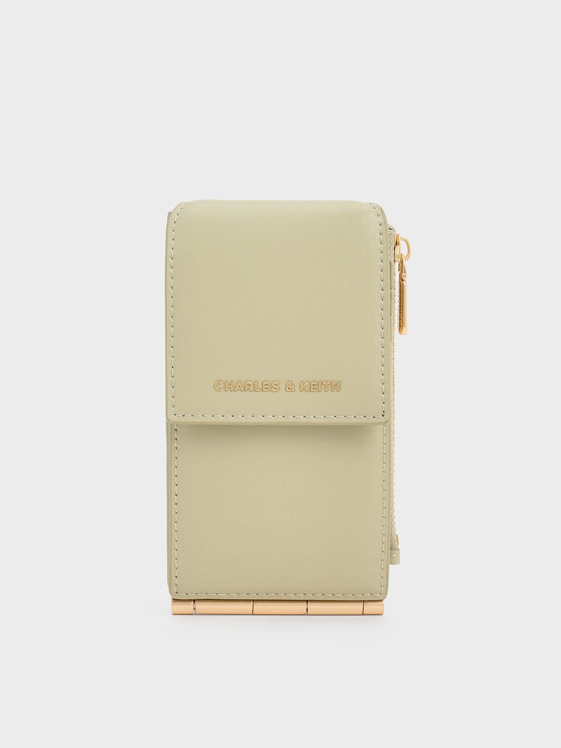 Card Holder Bi-Fold Side-Zip Calla, Sage Green, hi-res