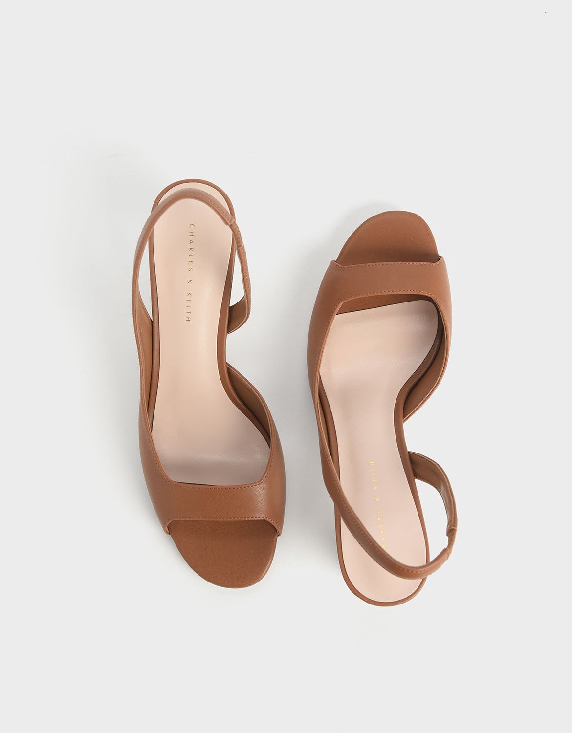 Sandal Slingback Heels Open Toe D'Orsay, Brown, hi-res