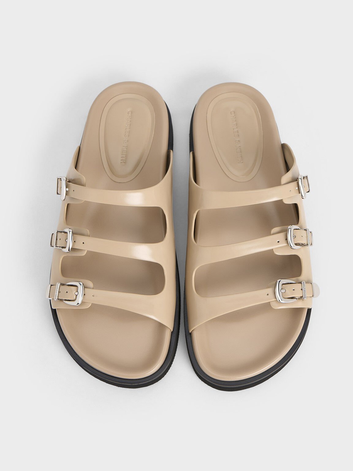 Sandal Triple-Strap Buckled, Sand, hi-res