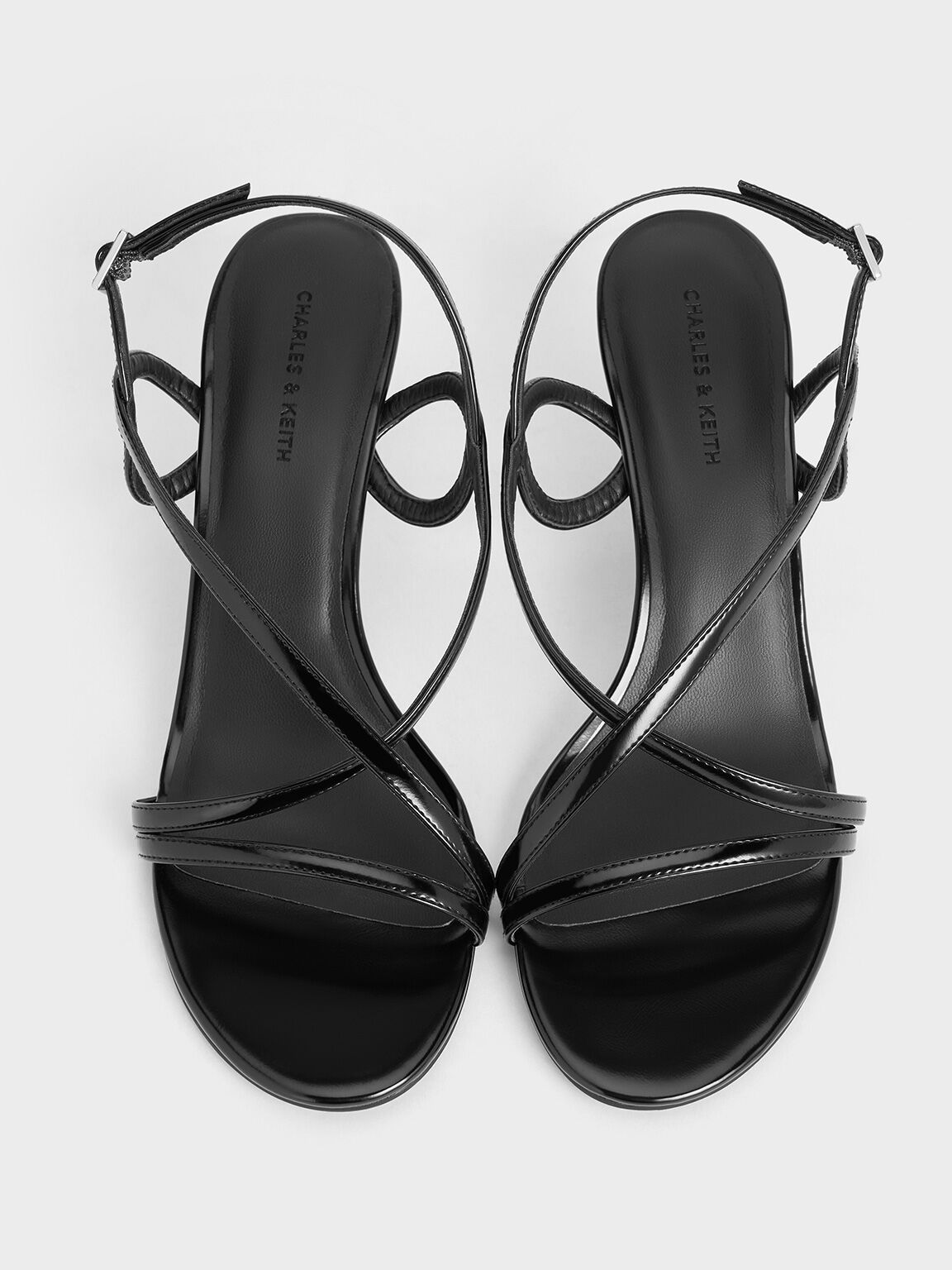 Strappy Stiletto-Heel Slingback Sandals, Black Box, hi-res