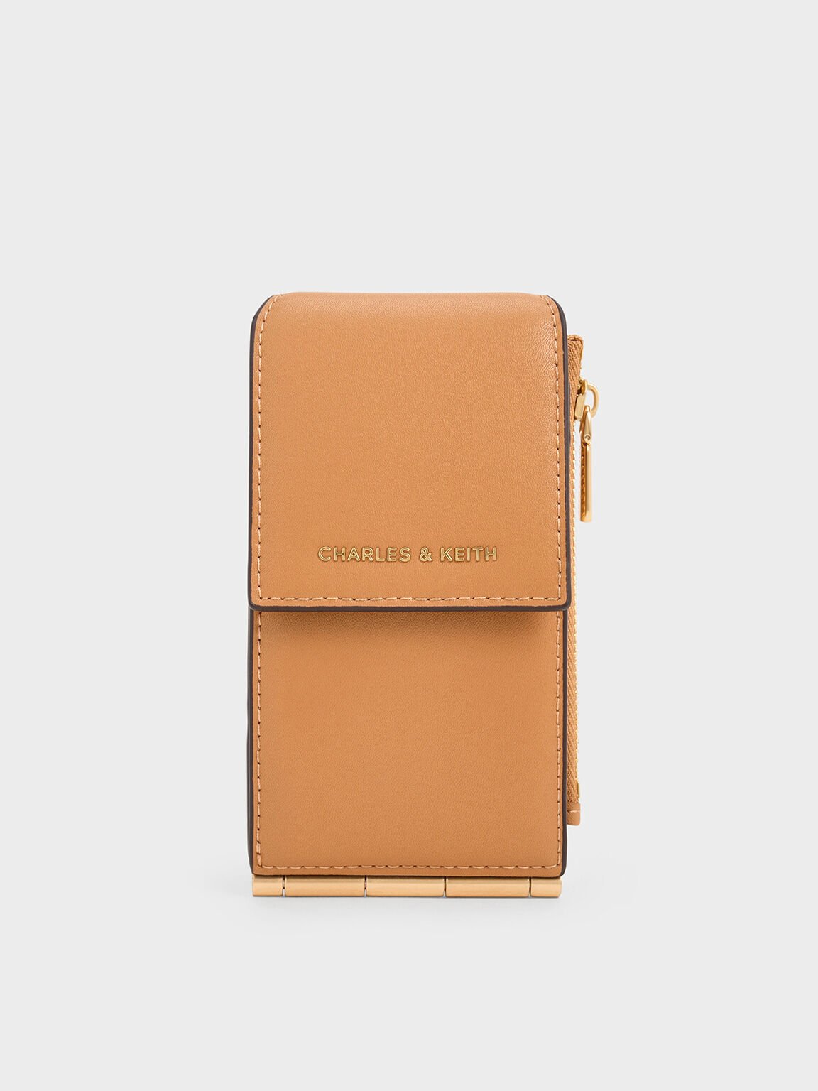 Card Holder Bi-Fold Side-Zip Calla, Toffee, hi-res