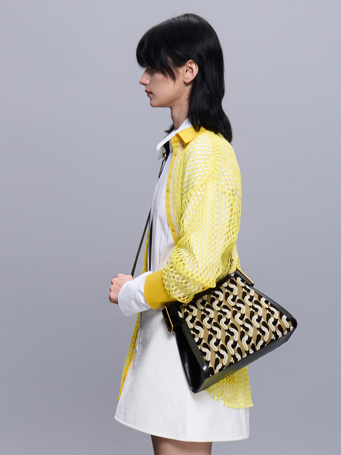 Multicoloured Lexie Side-Buckle Printed Shoulder Bag - CHARLES 