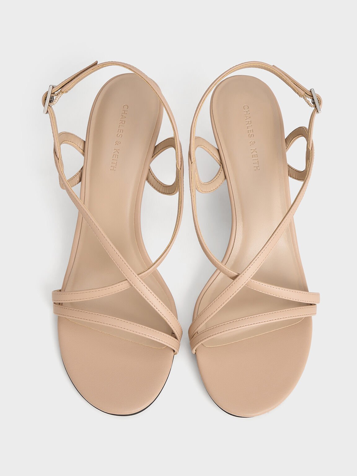 Sandal Slingback Stiletto-Heel Strappy, Nude, hi-res