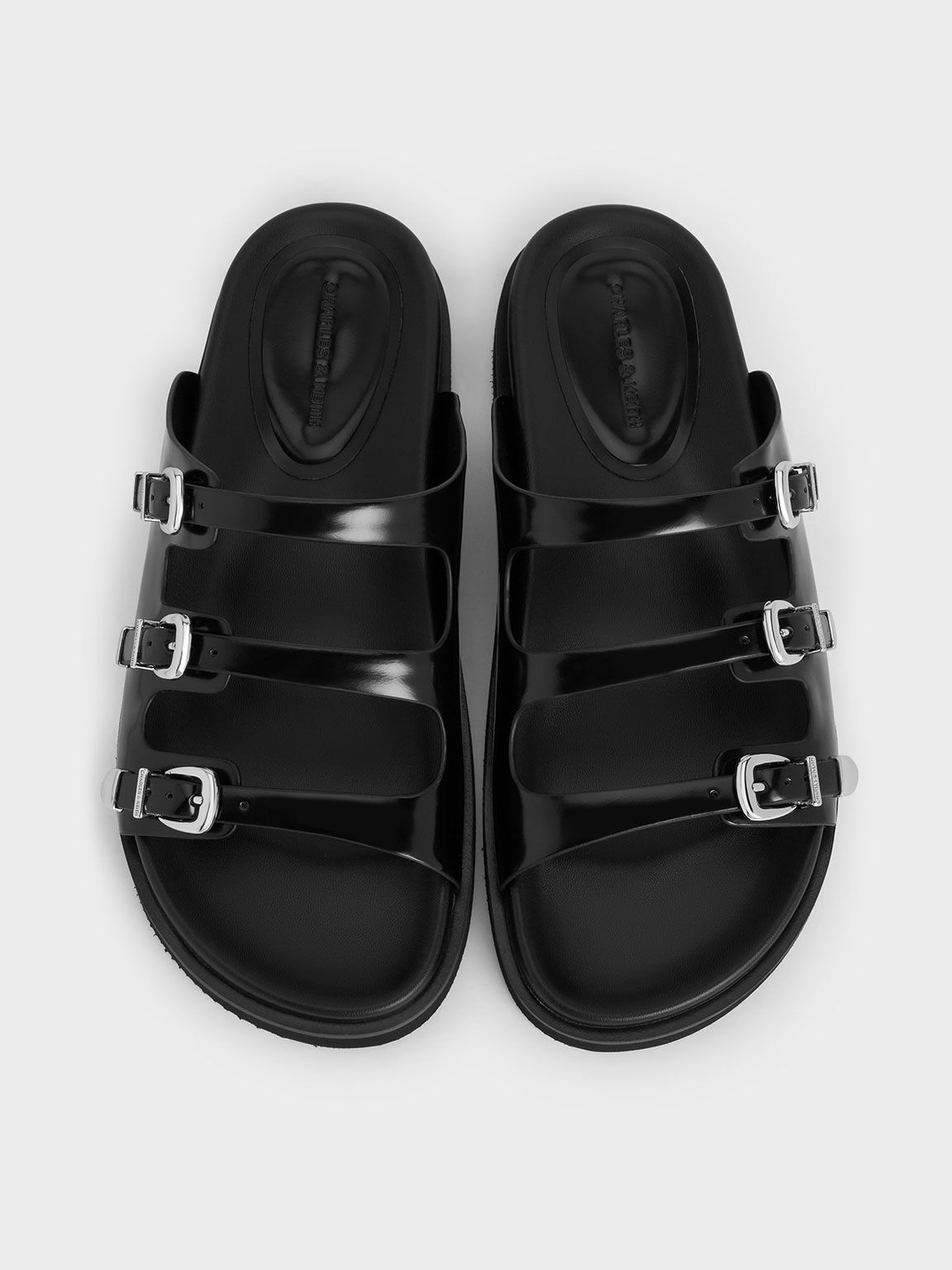 Sandal Triple-Strap Buckled, Black Box, hi-res