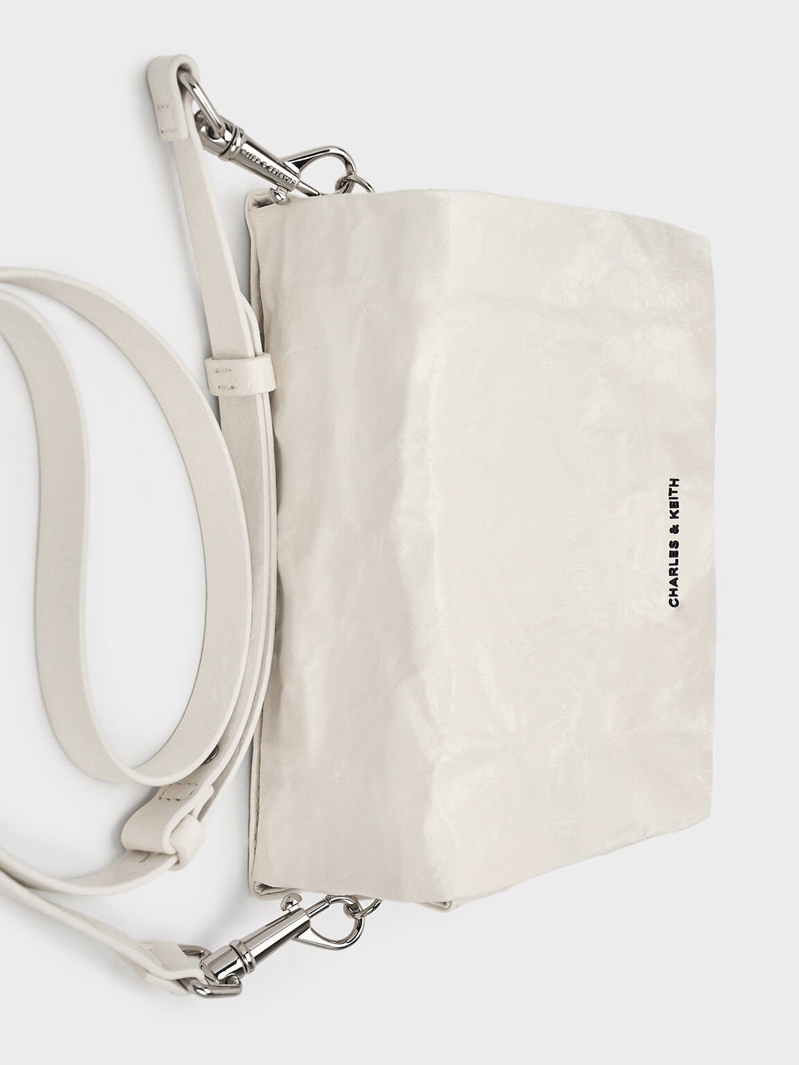 Matina Crinkle-Effect Crossbody Bag, Cream, hi-res