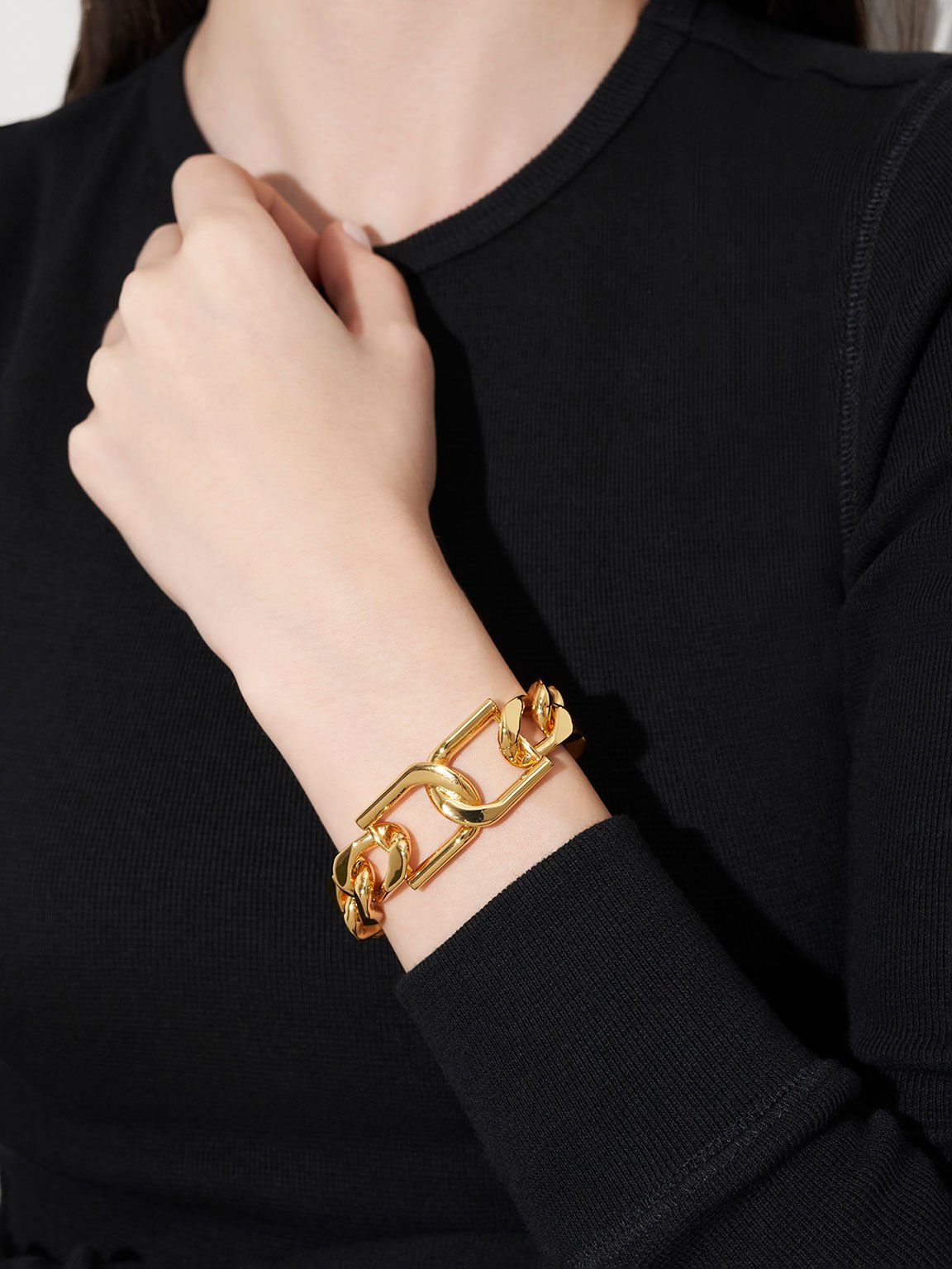 Gabine Chain-Link Bracelet, Gold, hi-res