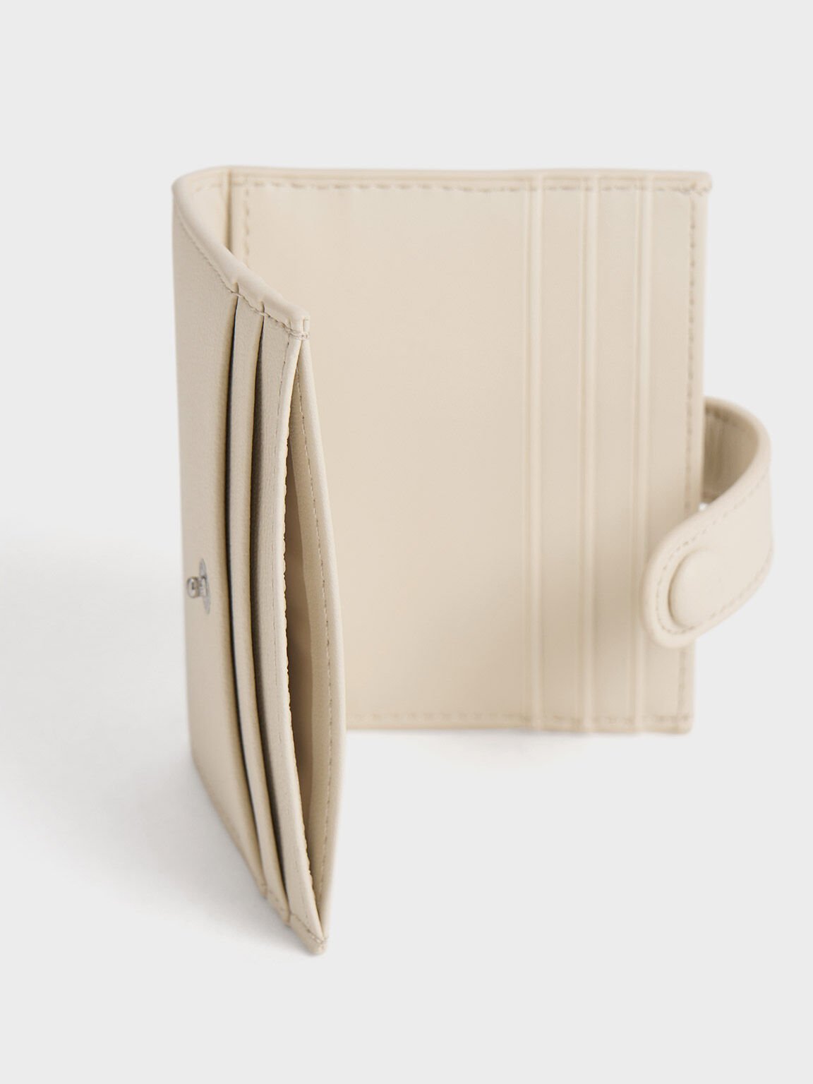 Card Holder Snap Button, Beige, hi-res