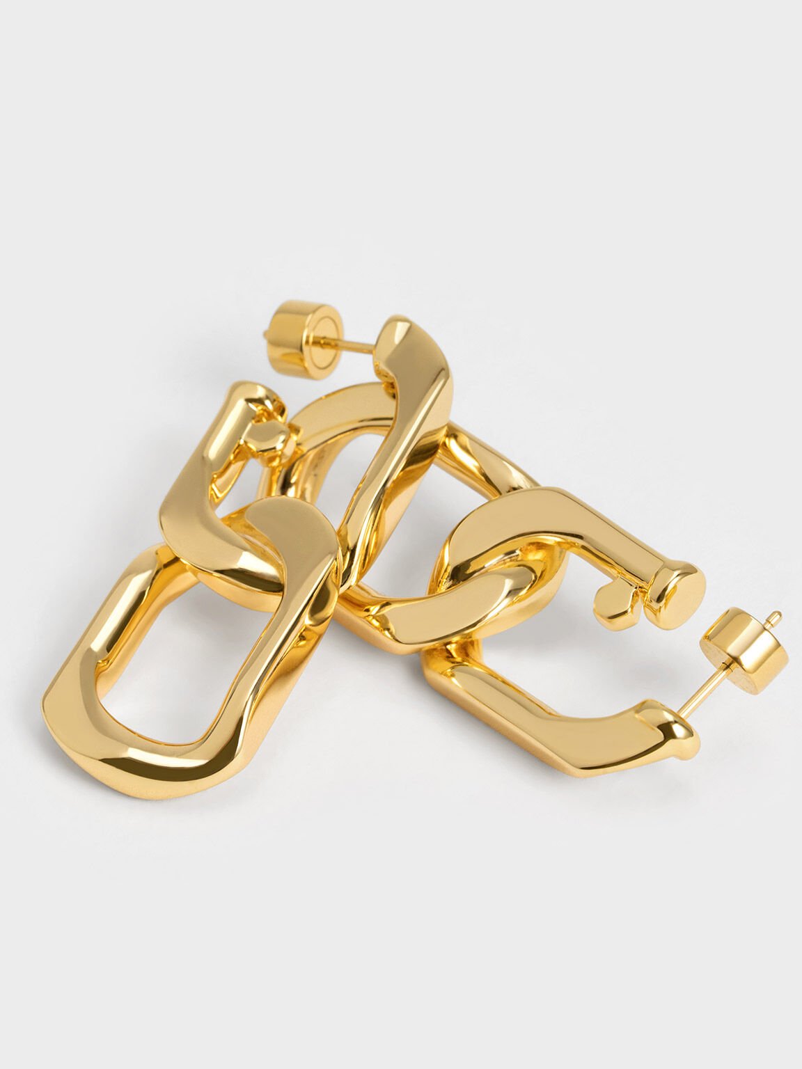 Anting Chain-Link Drop Gabine, Gold, hi-res