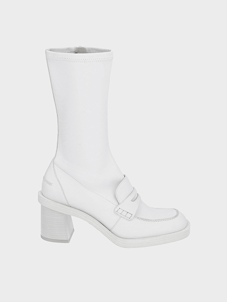 cheap long white boots