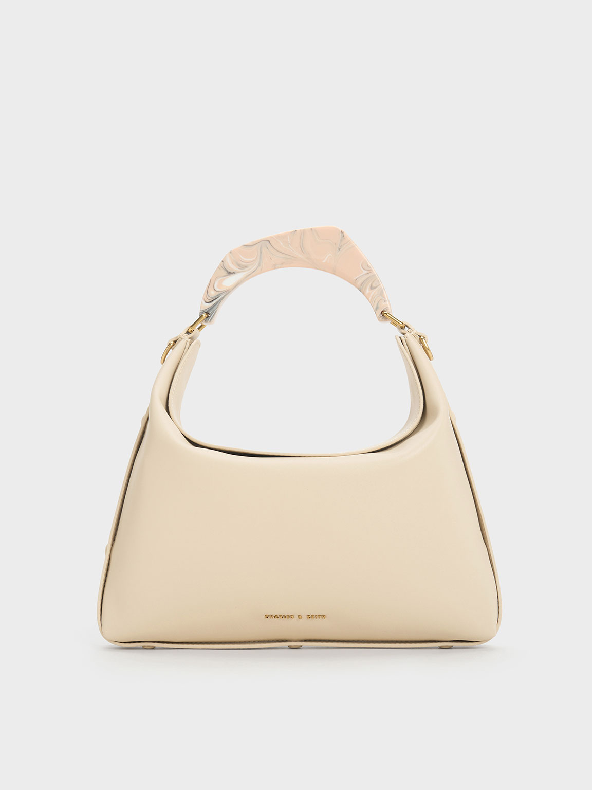 Olive Marlin Acrylic Handle Bucket Bag - CHARLES & KEITH US