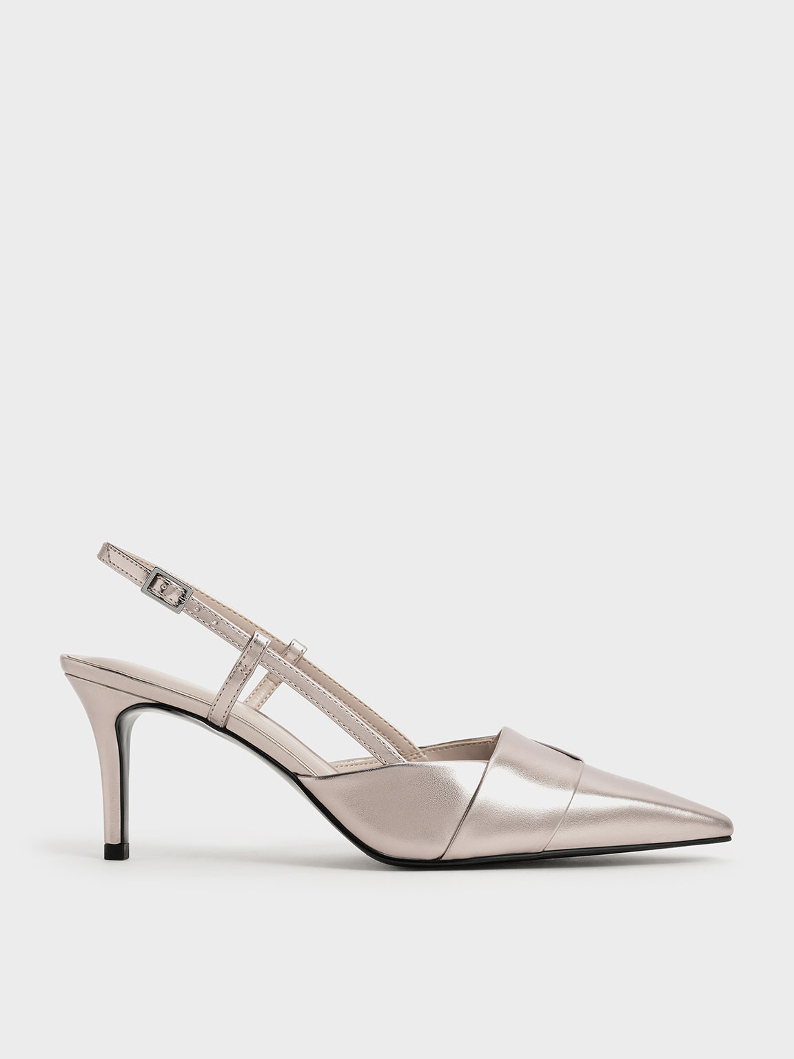 Rose Gold Metallic Slingback Pumps - CHARLES & KEITH ID