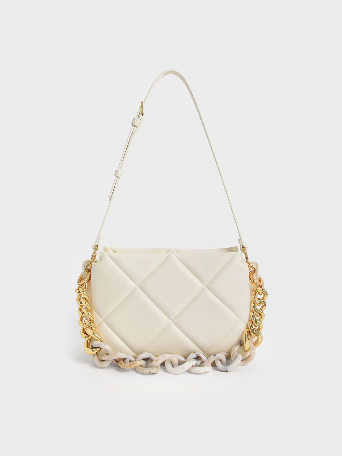 Cream Danika Chunky Chain Padded Bag CHARLES KEITH ID