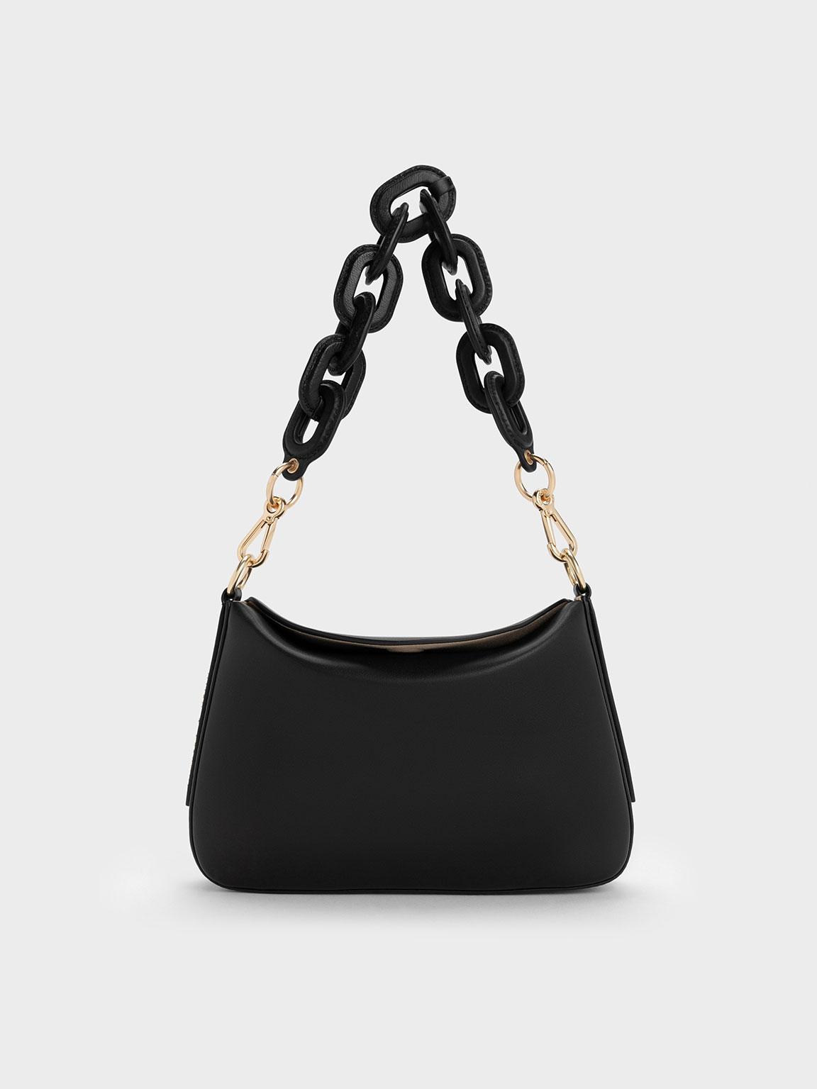 Black Catena Chain-Handle Bag - CHARLES & KEITH ID