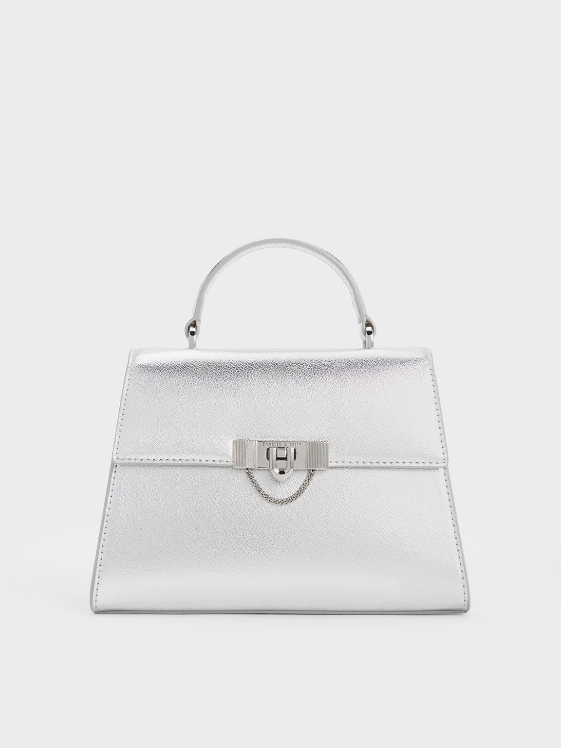 Silver top handle discount bag