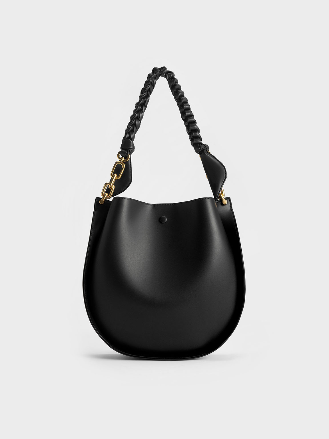 Black Cleona Braided Handle Shoulder Bag - CHARLES & KEITH ID