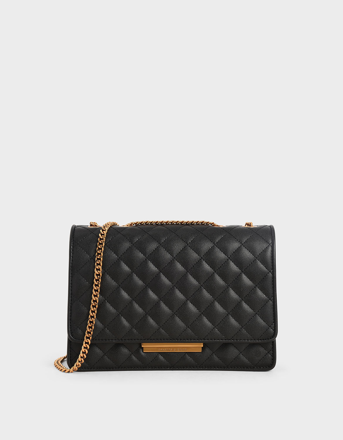 charles and keith quilted bag black