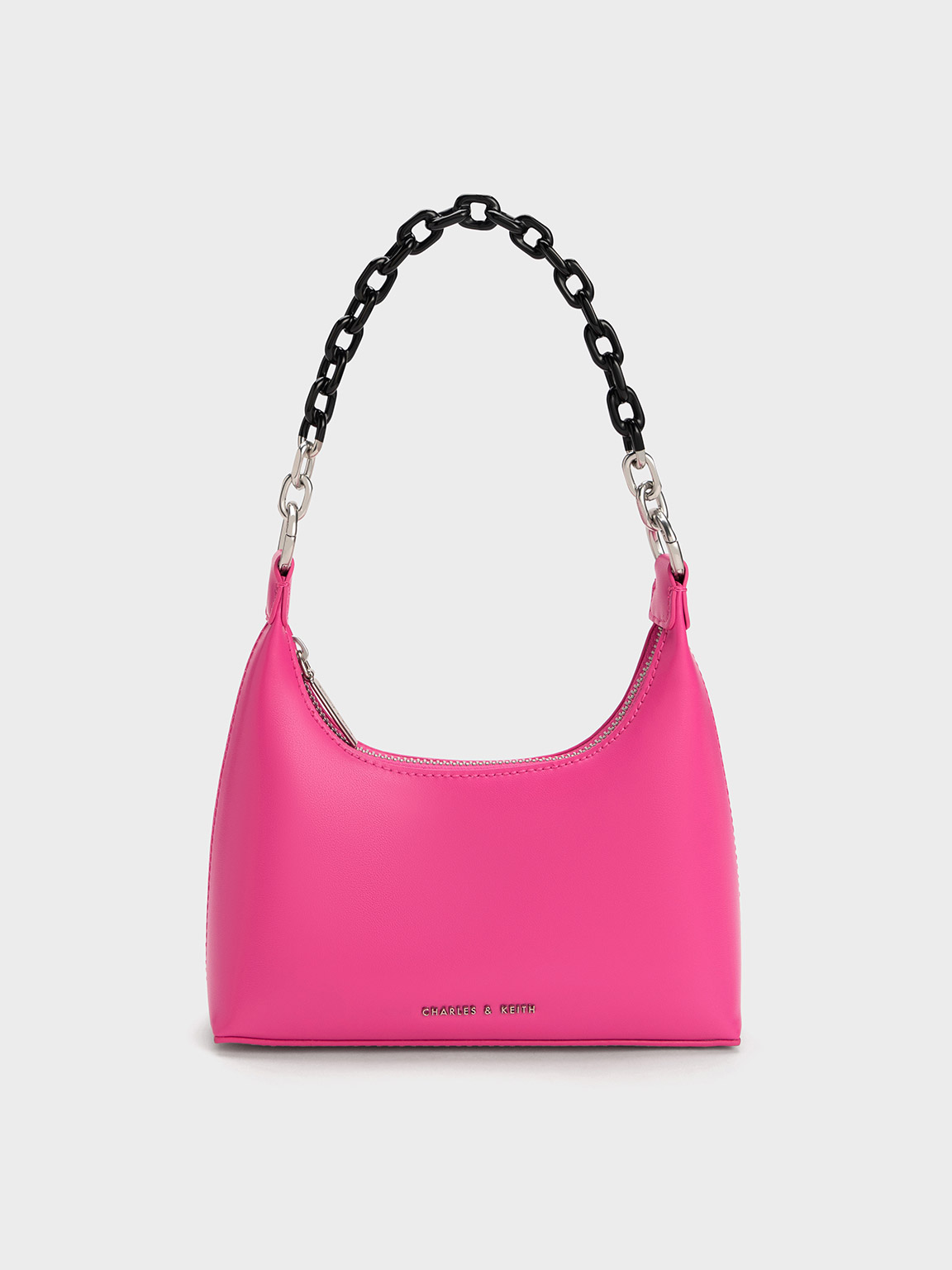 Fuchsia Koi Chain Handle Shoulder Bag - CHARLES & KEITH ID