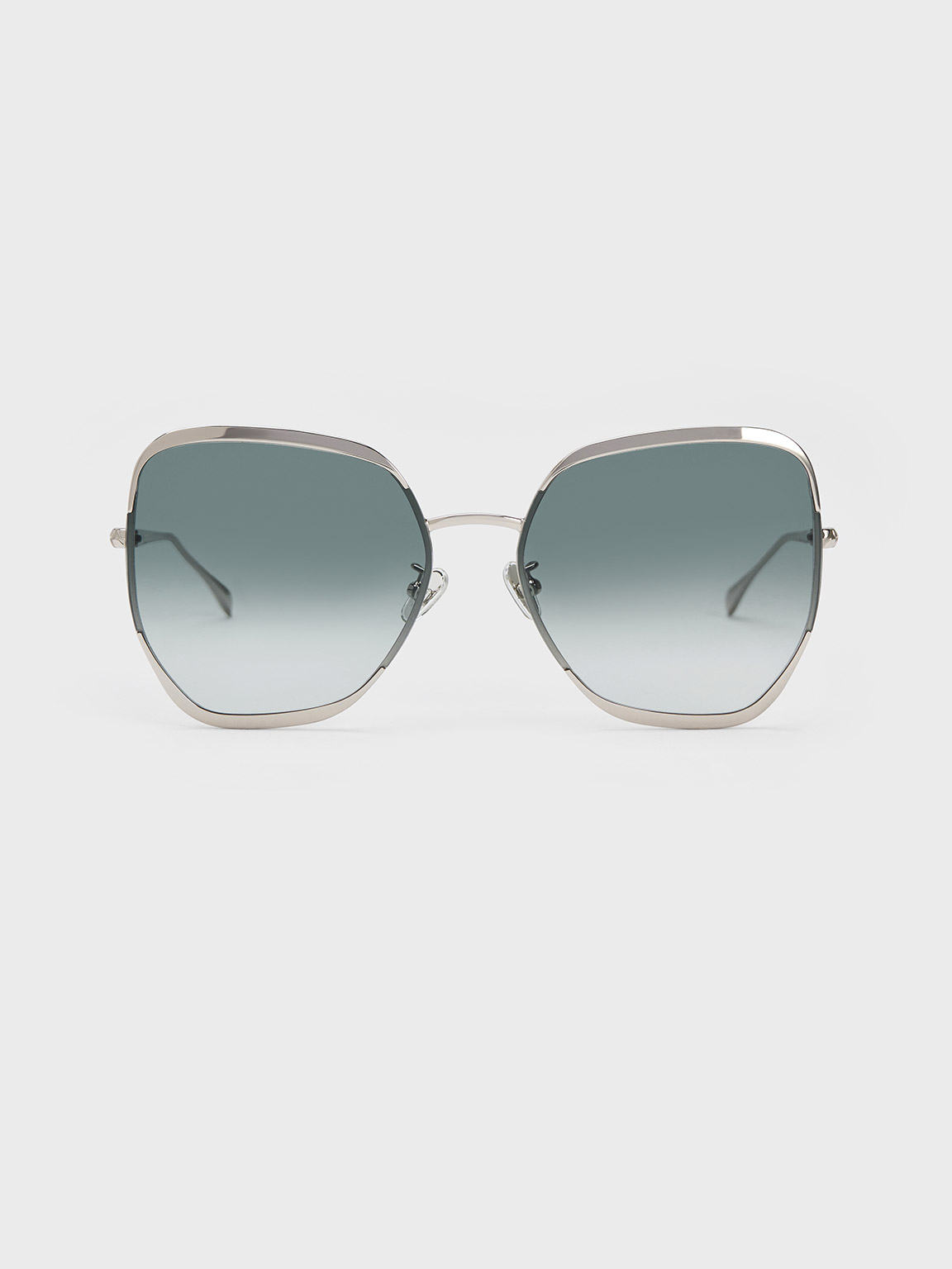 Silver Braided Temple Butterfly Sunglasses - CHARLES & KEITH ID